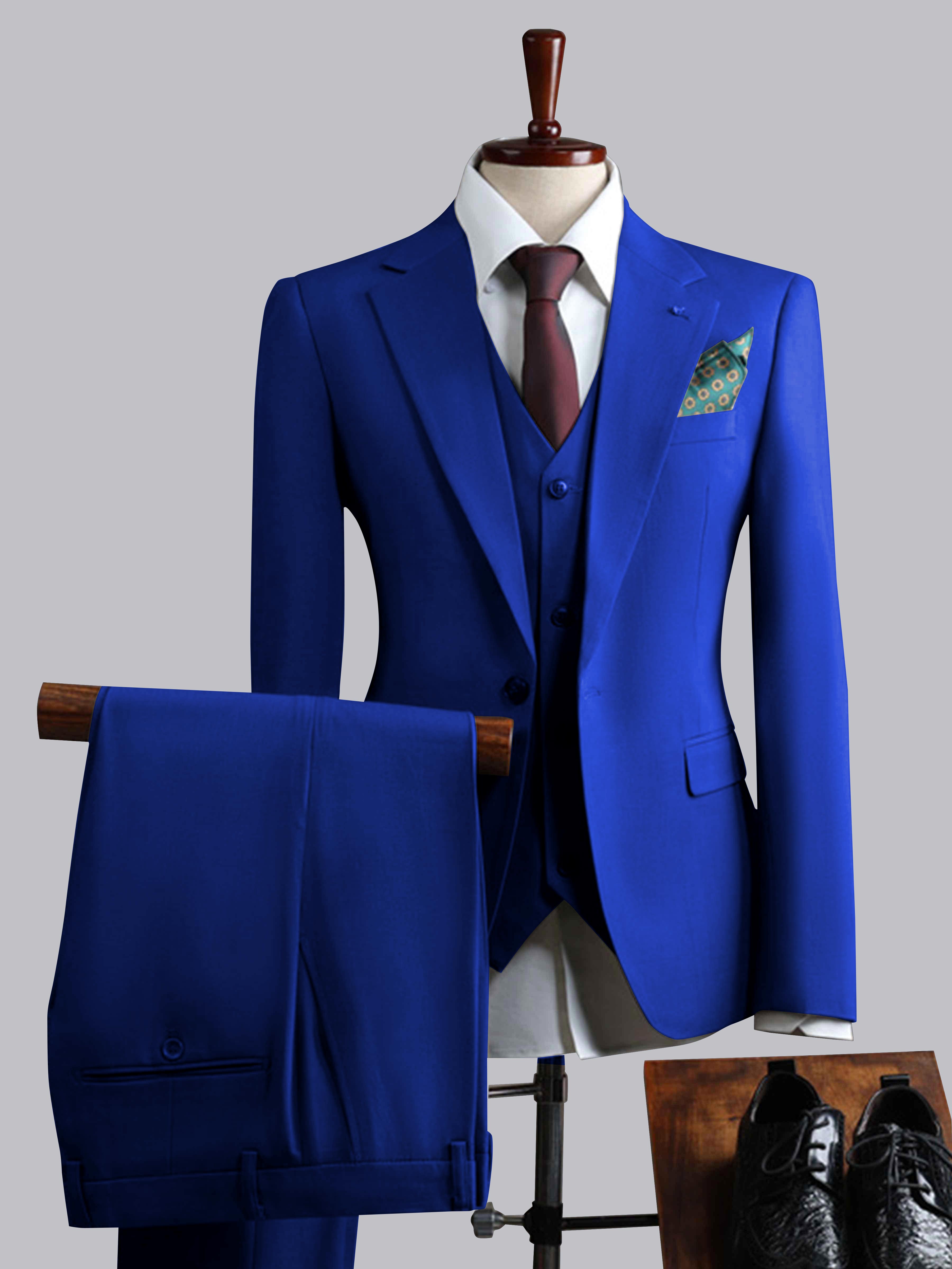 Men's Slim Fit One Button 3 Pieces Formal Suits
