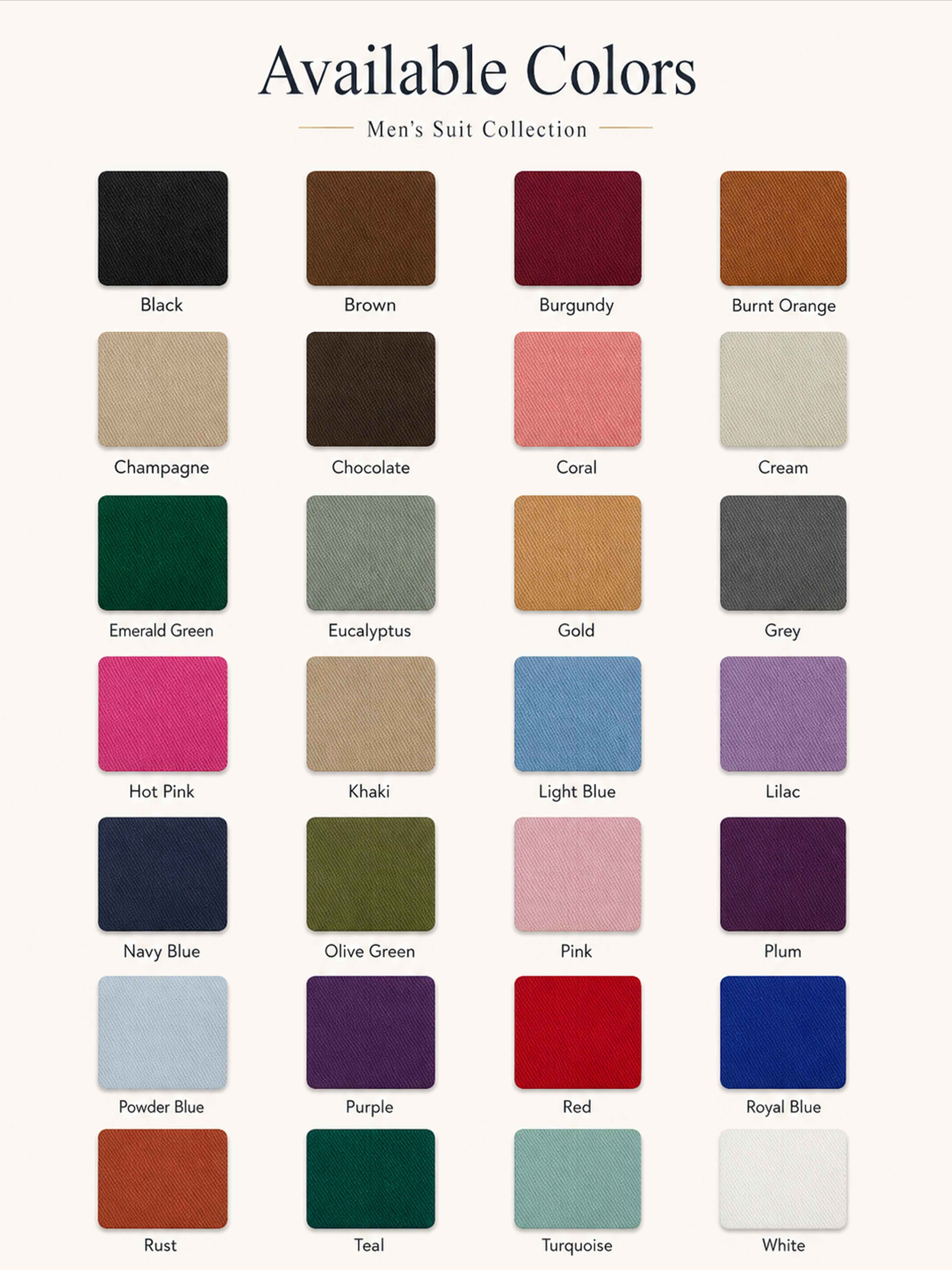 Modern Men's One Button Contrast Finishes 3 Pieces Suits