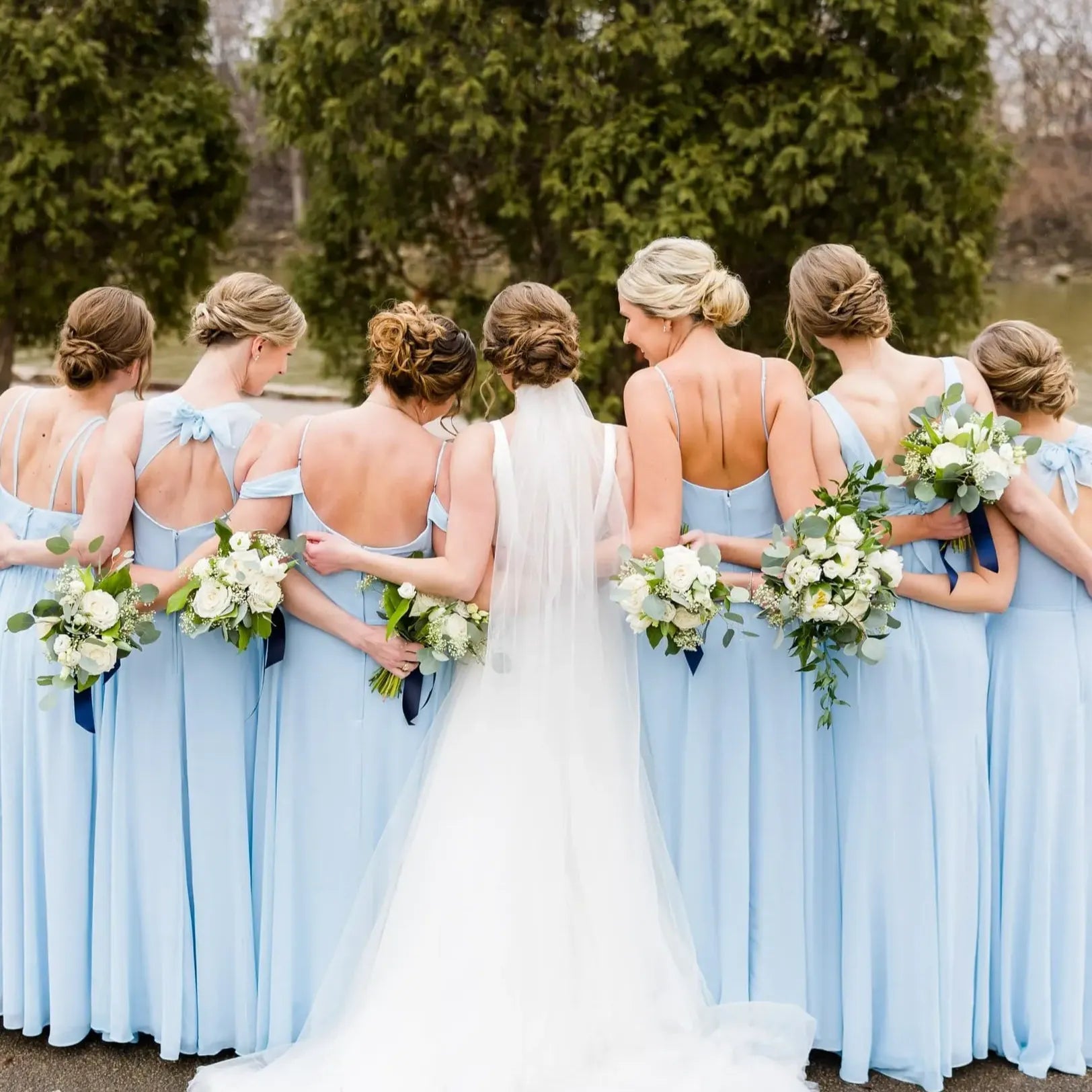 sky blue bridesmaid dress