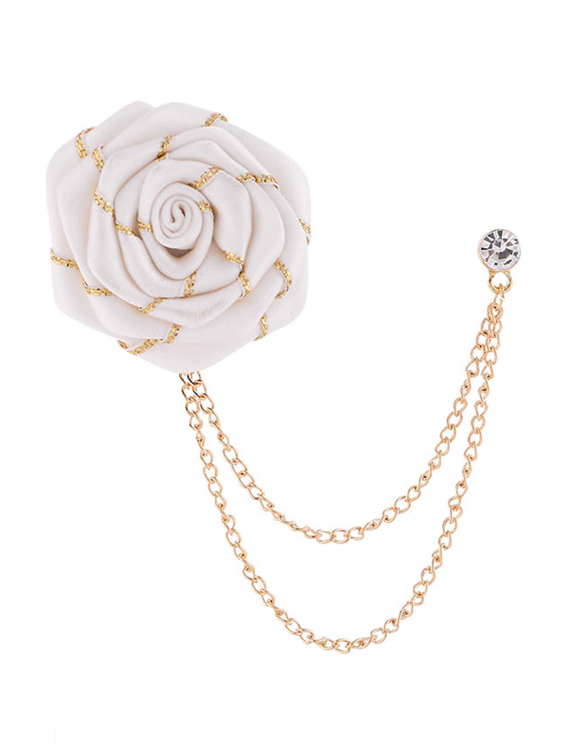 Pomuyoo Trendy Rose Flower Lapel Pins for Men's Suit