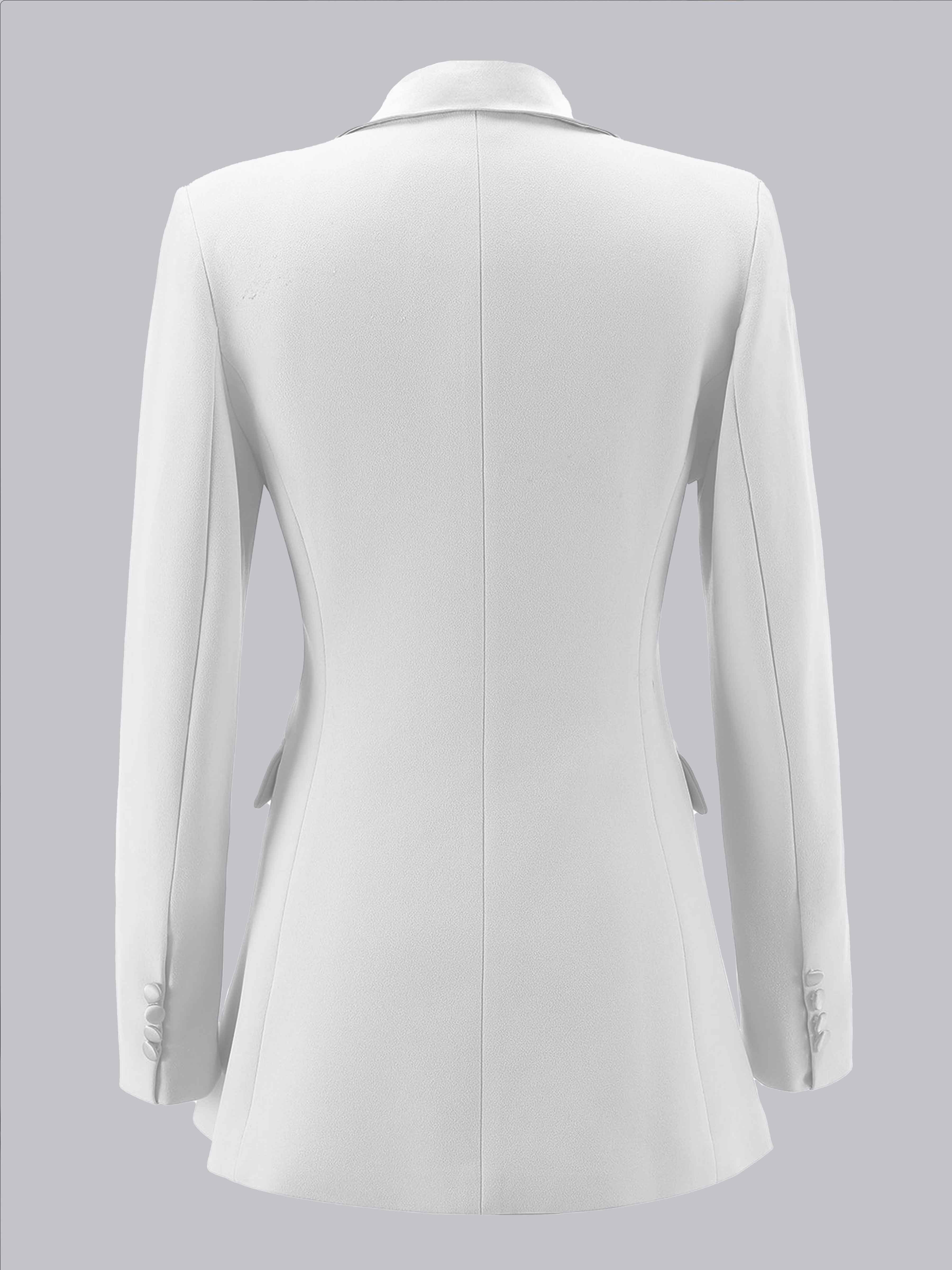 Classic Women's Notch Lapel Double Breasted Formal Blazer