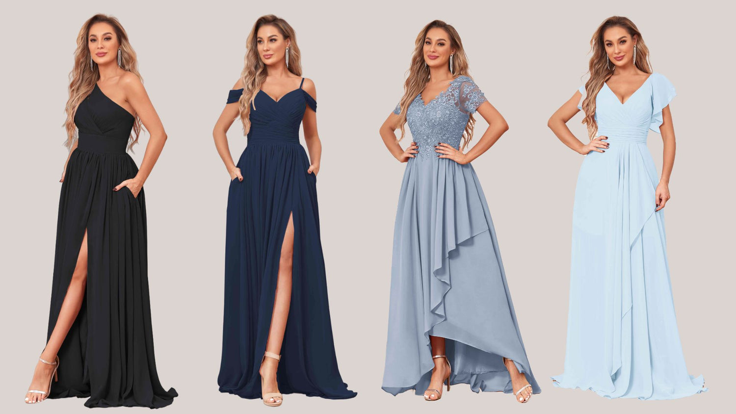 10 Must-Have Blue and Black Bridesmaid Dresses