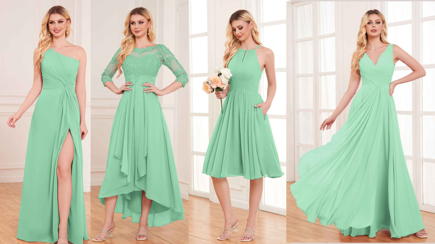 Dress Styles That Complement Mint Green Bridesmaid Dresses