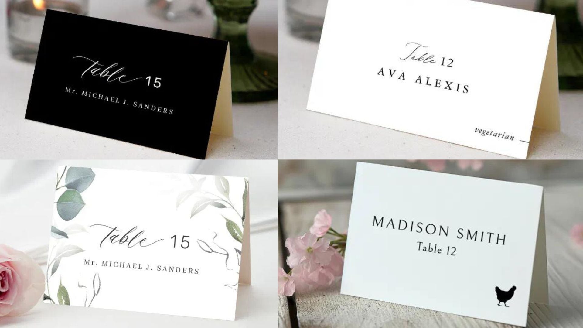 Seating Arrangements Made Easy with Thoughtful Wedding Name Cards