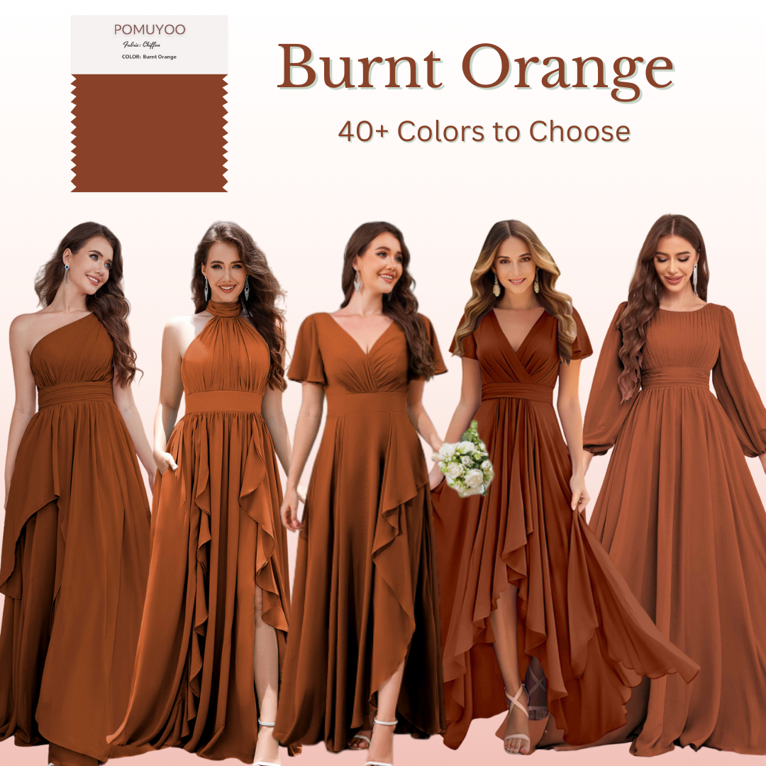 Burnt Orange Bridesmaid Dresses