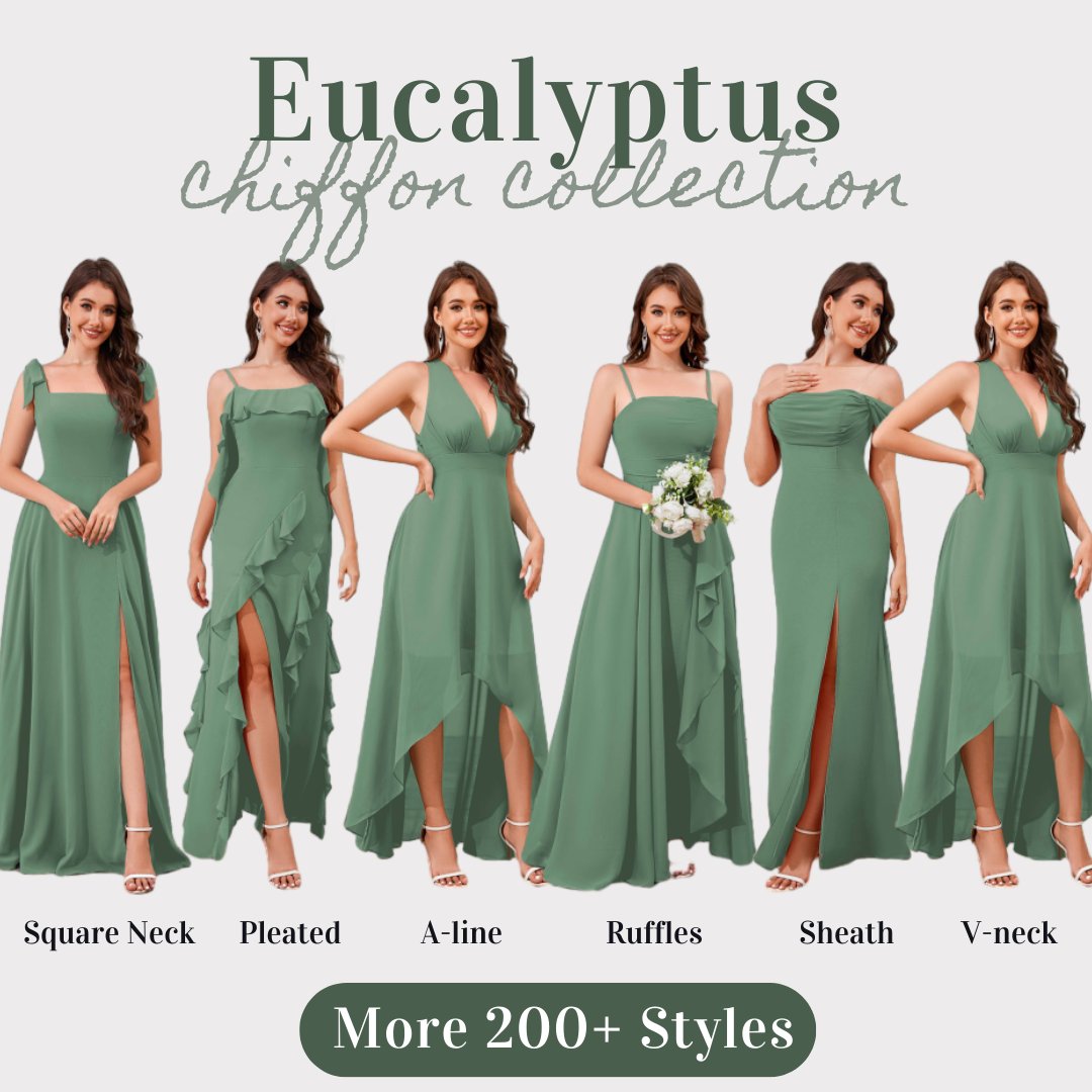 40+ Colors-Chiffon, Lace & Satin Eucalyptus Bridesmaid Dresses, $59 up 40+ Colors-Chiffon, Lace & Satin Eucalyptus Bridesmaid Dresses, $59 up