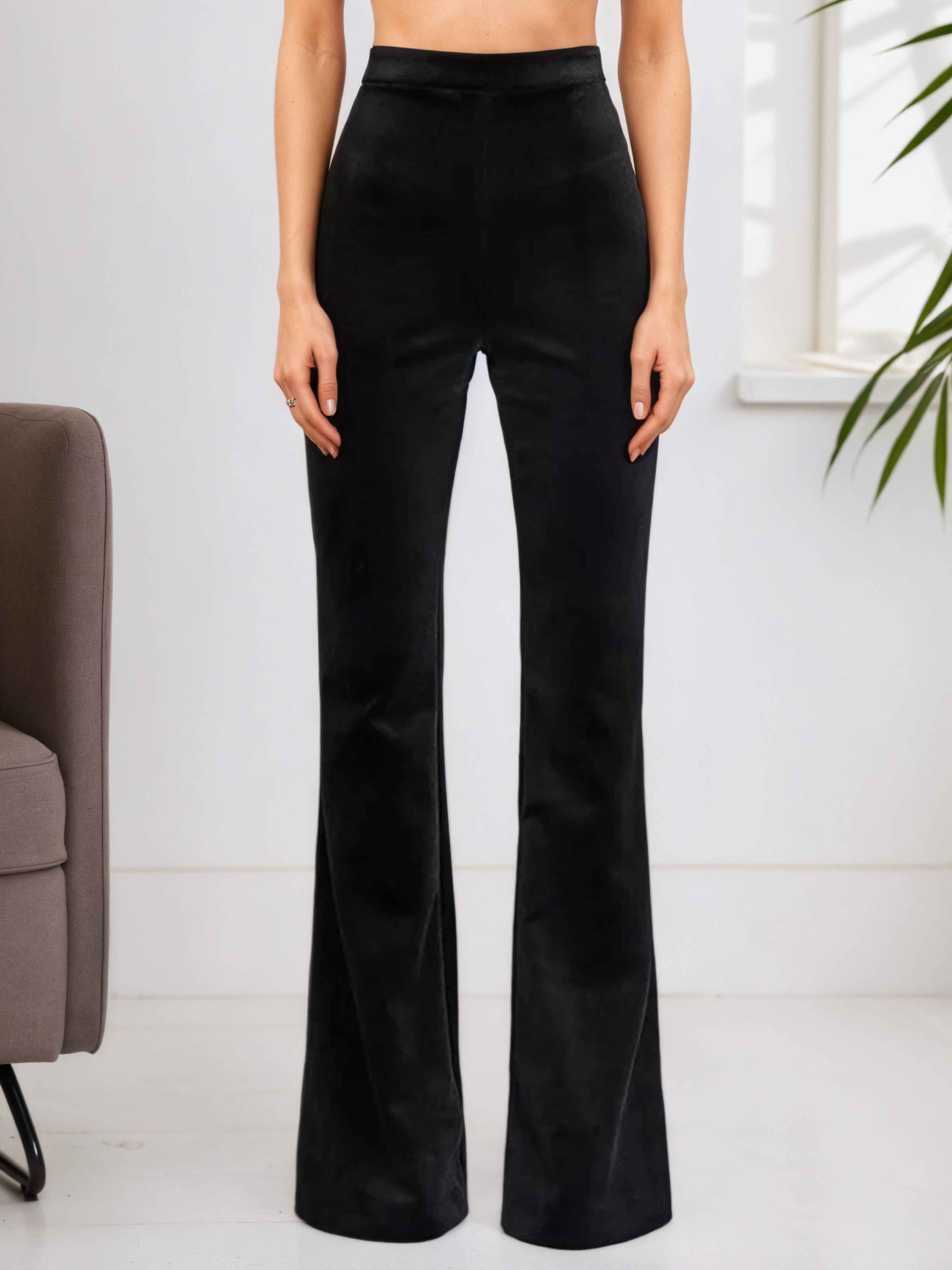 Chic Women's Velvet Slim Fit Flared Pants