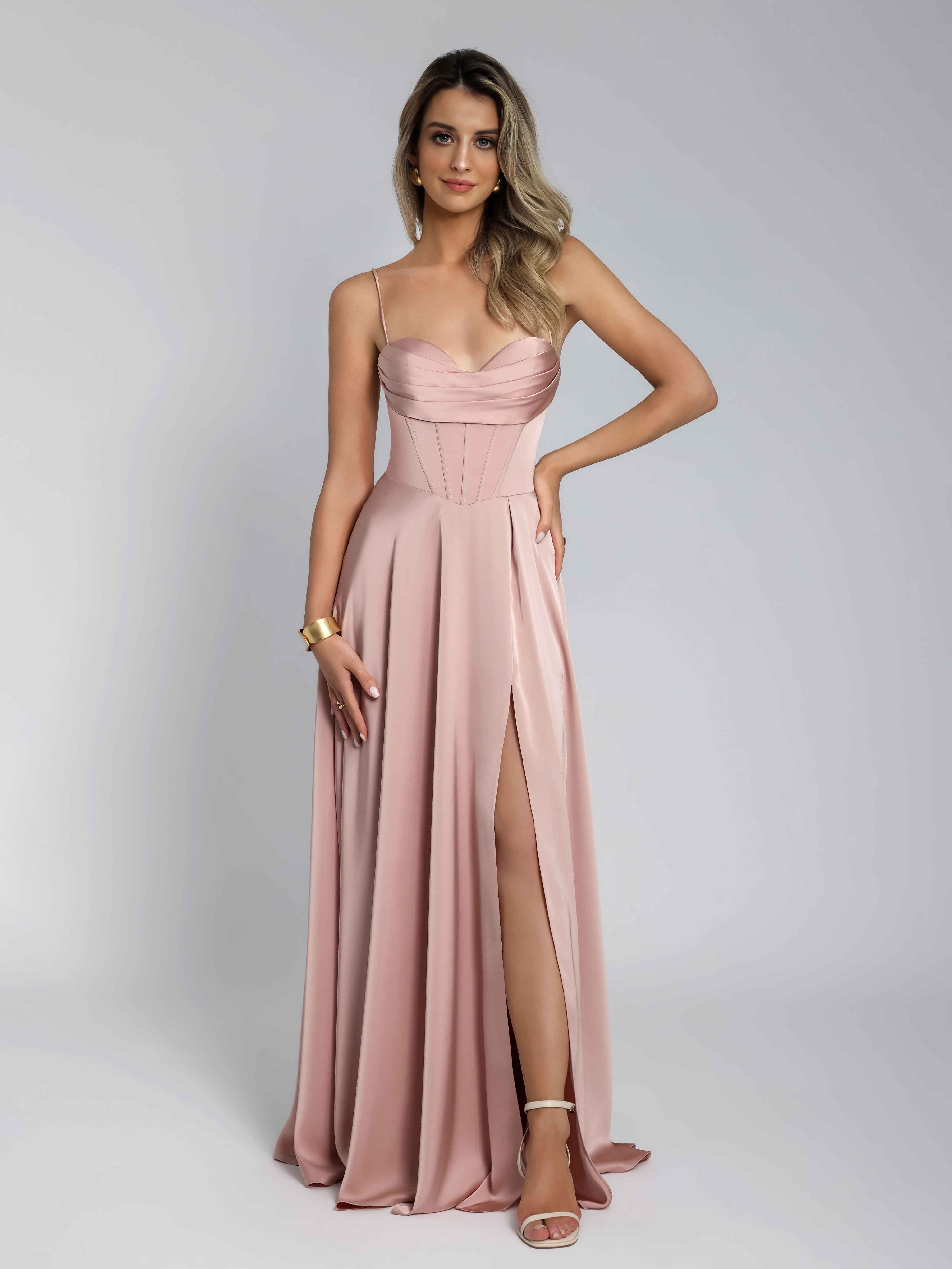 Fraelithia Trendy Sweetheart Corset Satin Floor Length Prom Dresses