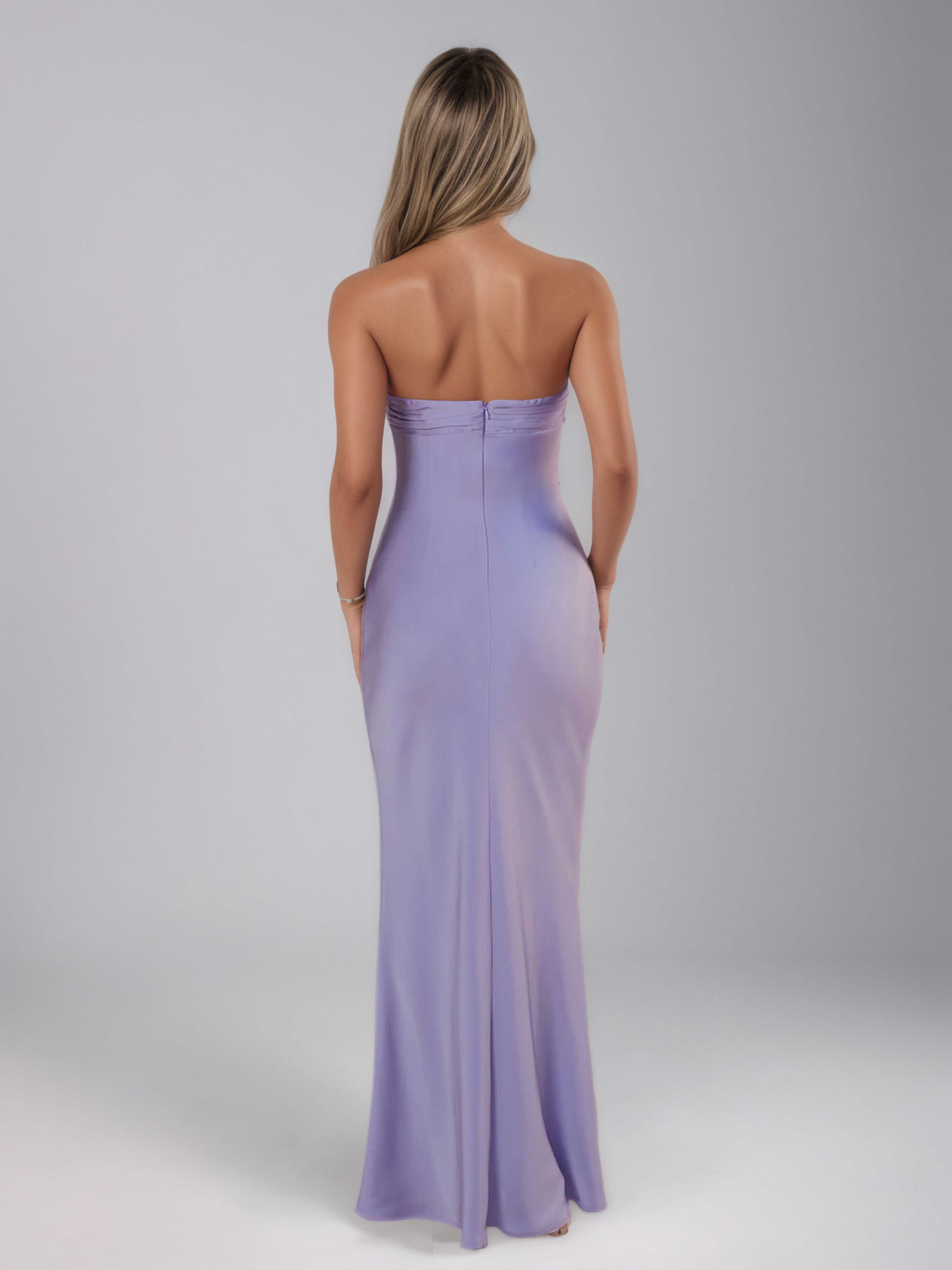 Raelithia Charming Sheath Sweetheart Long Satin Prom Dresses