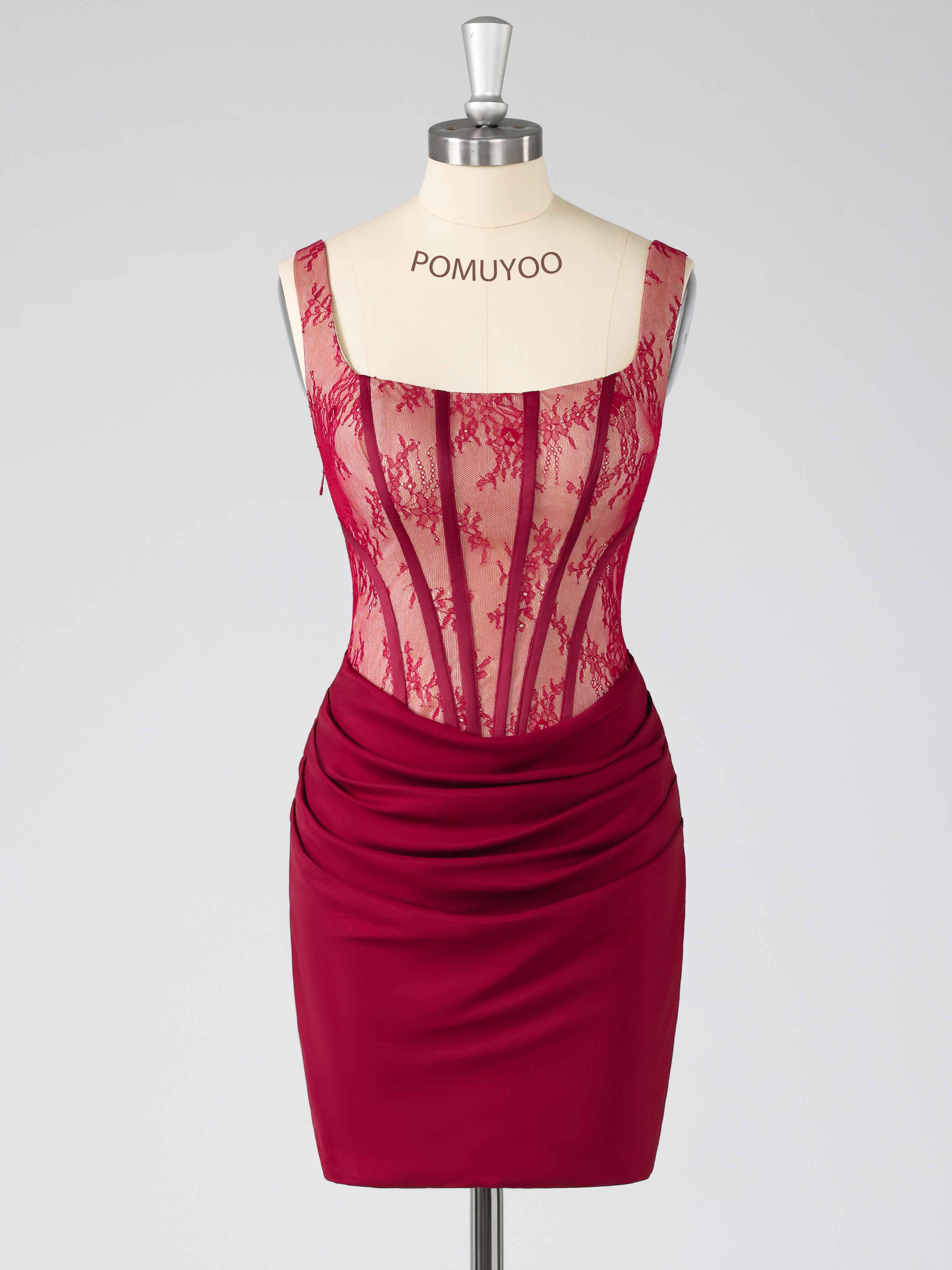 Fraelitharae Gorgeous Strapless Floral Lace Mini Party Dresses