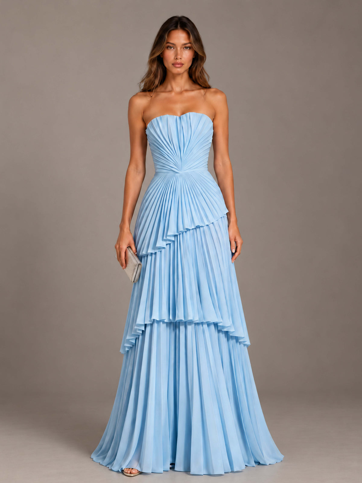 Laelitharae Chic Strapless Ruched Long Party Dresses