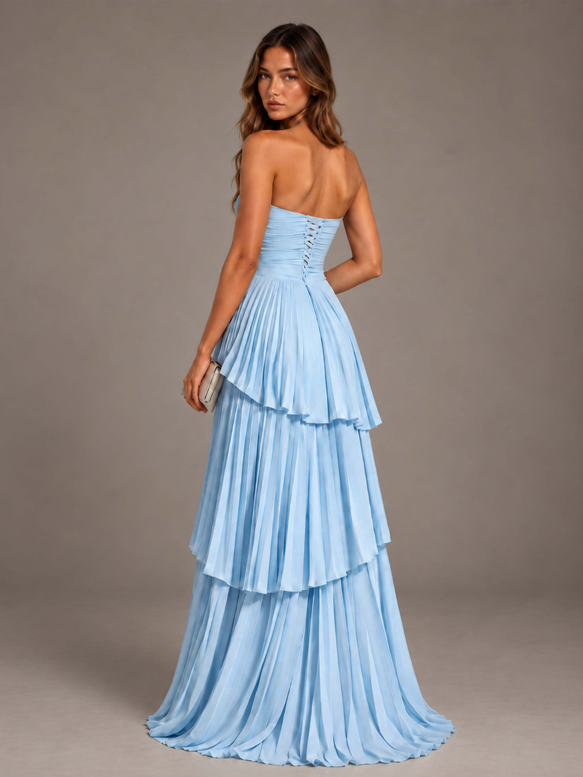 Laelitharae Chic Strapless Ruched Long Party Dresses