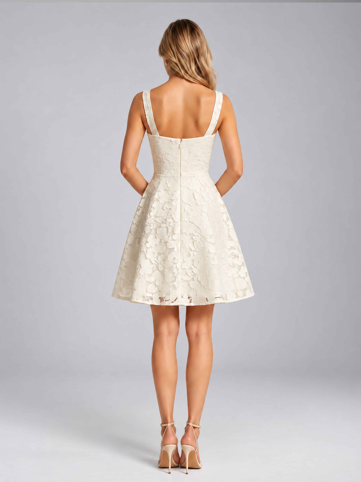 Oraelvanna Elegant Pleated A-Line Jacquard Short Party Dresses