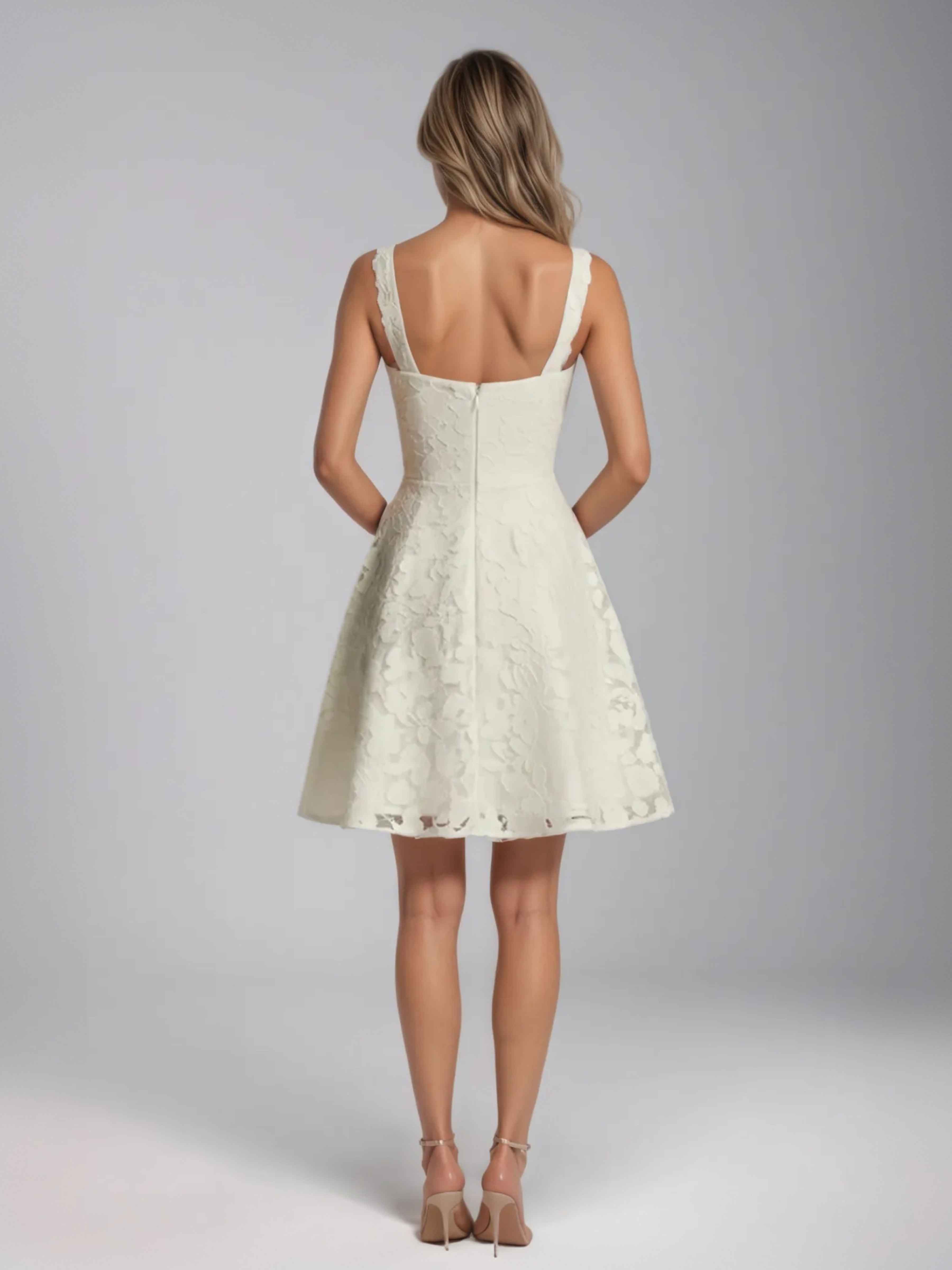 Oraelvanna Elegant Pleated A-Line Jacquard Short Party Dresses