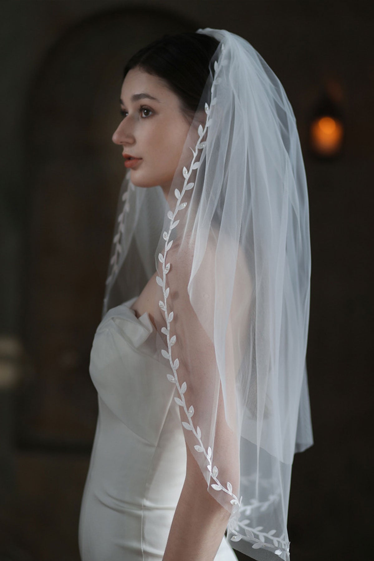 Delicate Leaf Wedding Bridal Veils