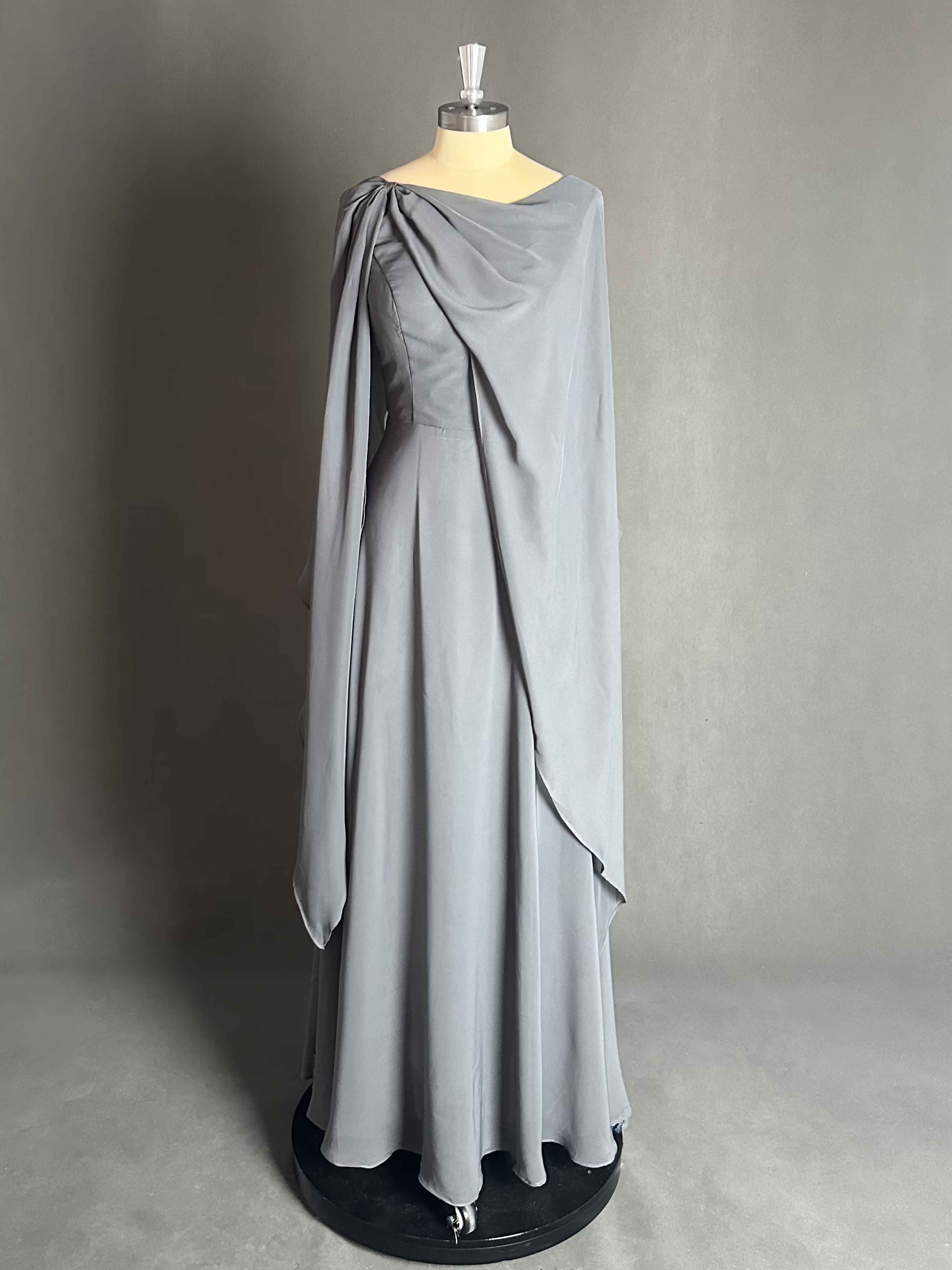 Amiyah Graceful Long Chiffon Mother of The Bride Dresses with Cape