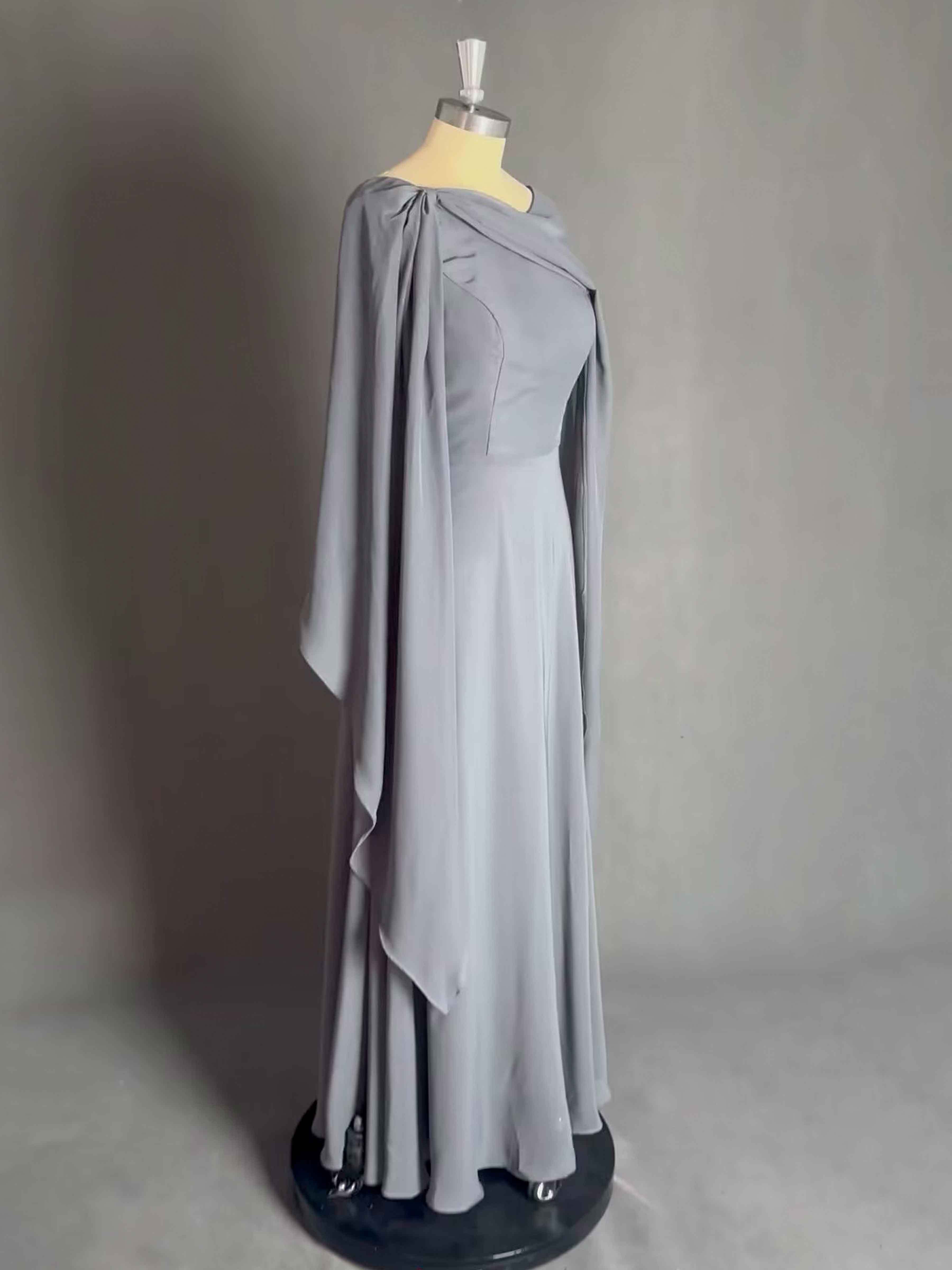 Amiyah Graceful Long Chiffon Mother of The Bride Dresses with Cape
