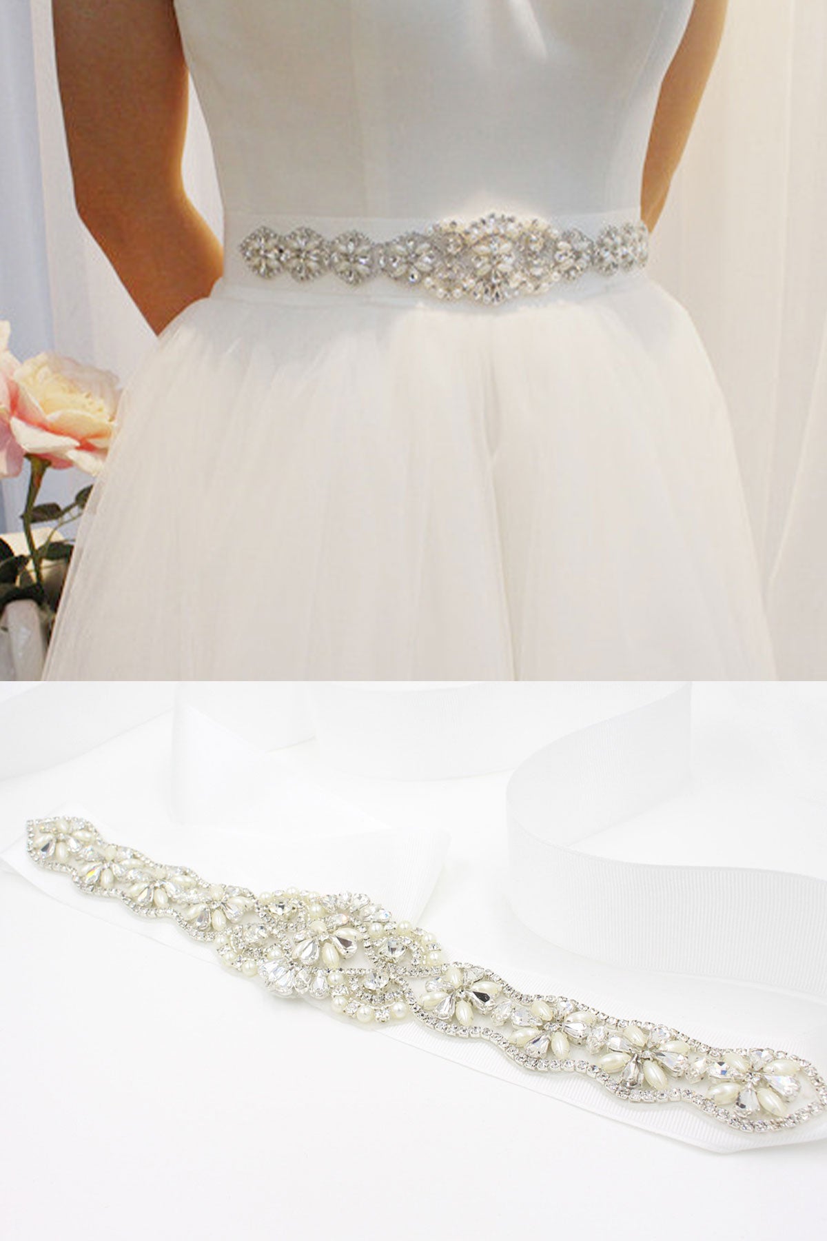 Trendy Wedding Belt with Rhinestones