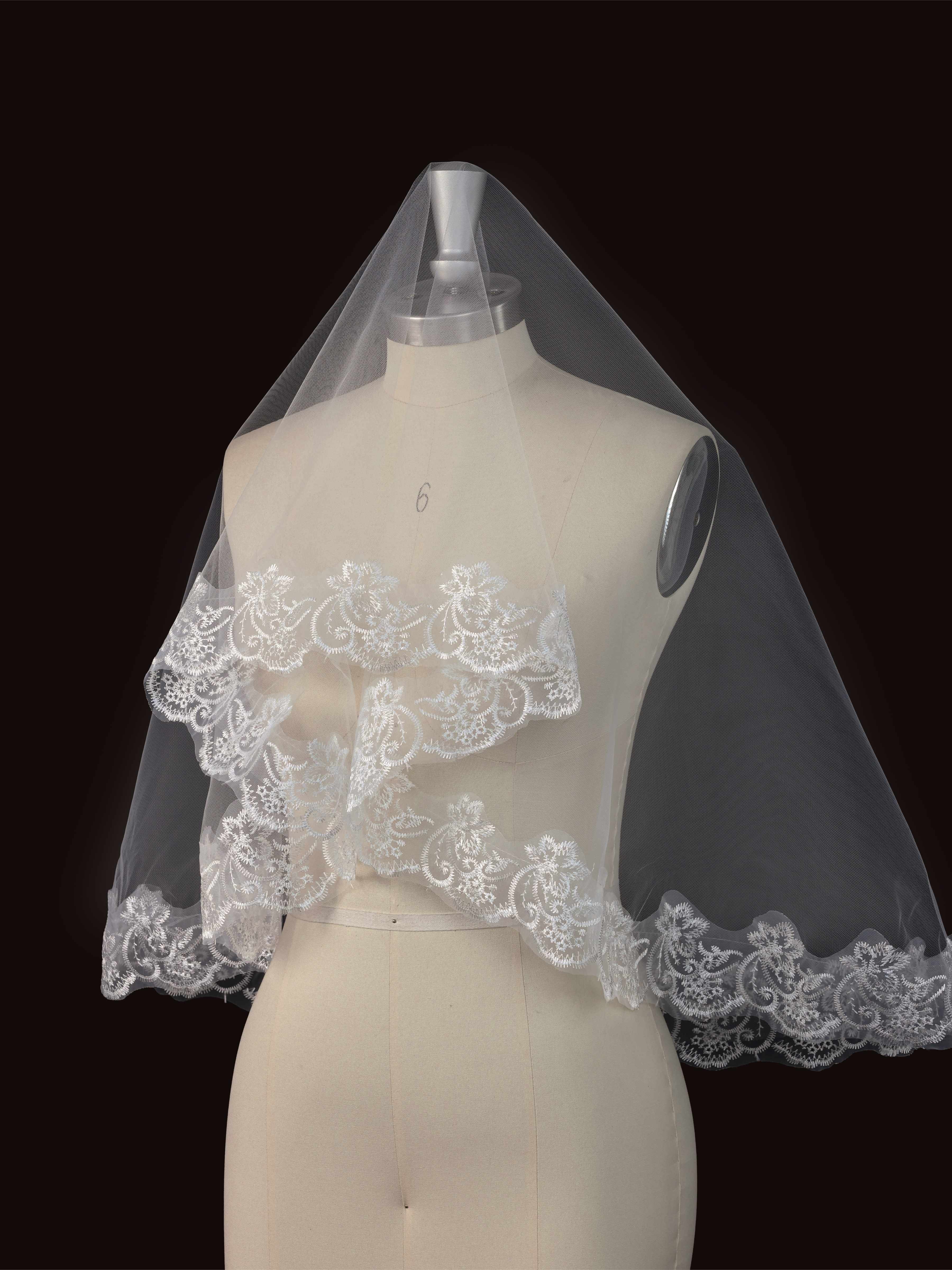 Ivory Lace Mantilla Veil for Gothic Bridal Look