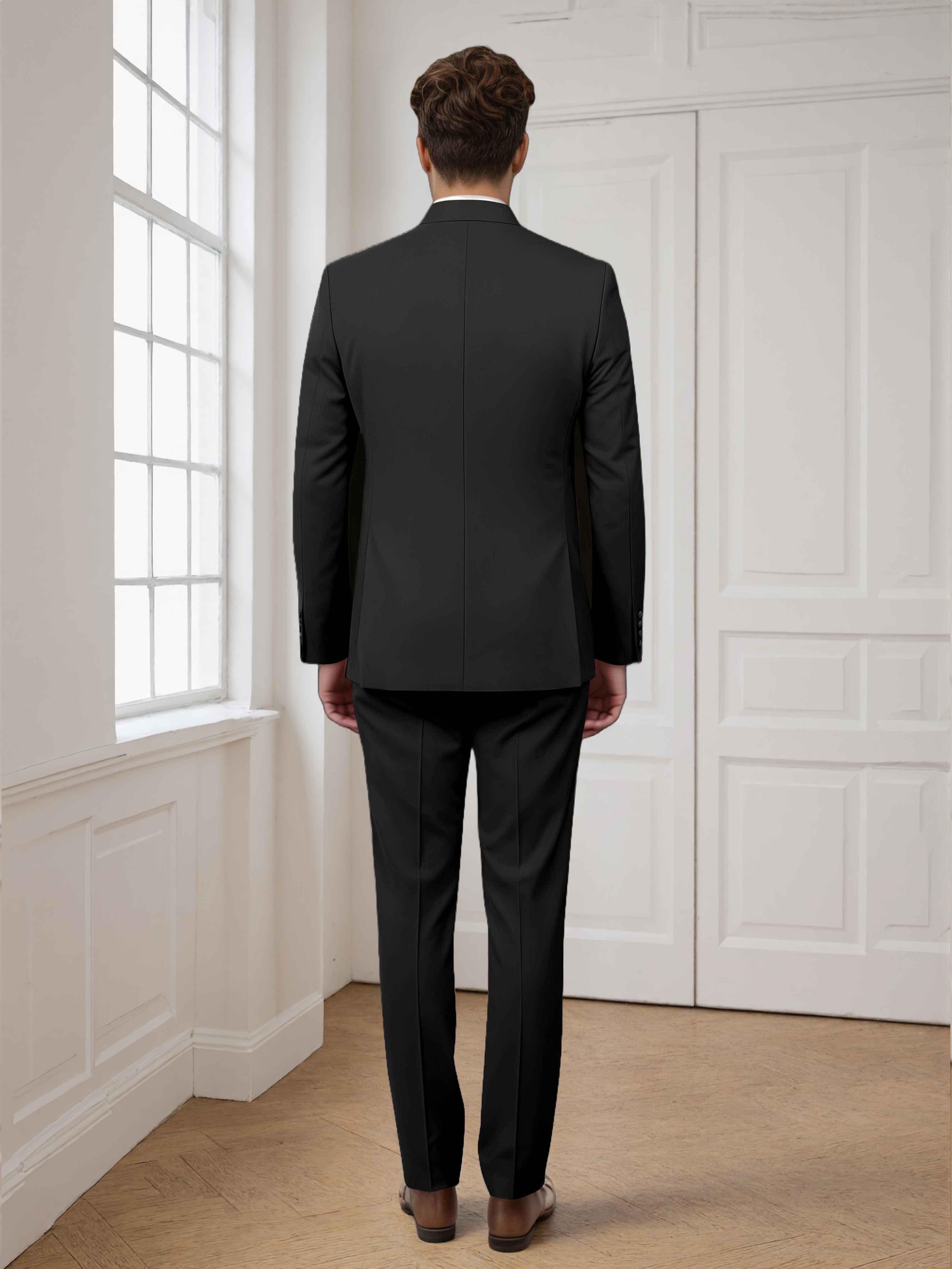 Trendy 2 Pieces Men's Embroidered  Stand Lapel Formal Suit