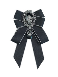 Men's Rhinestone Ribbon Bow Tie Brooch for Suits & Formal Wear