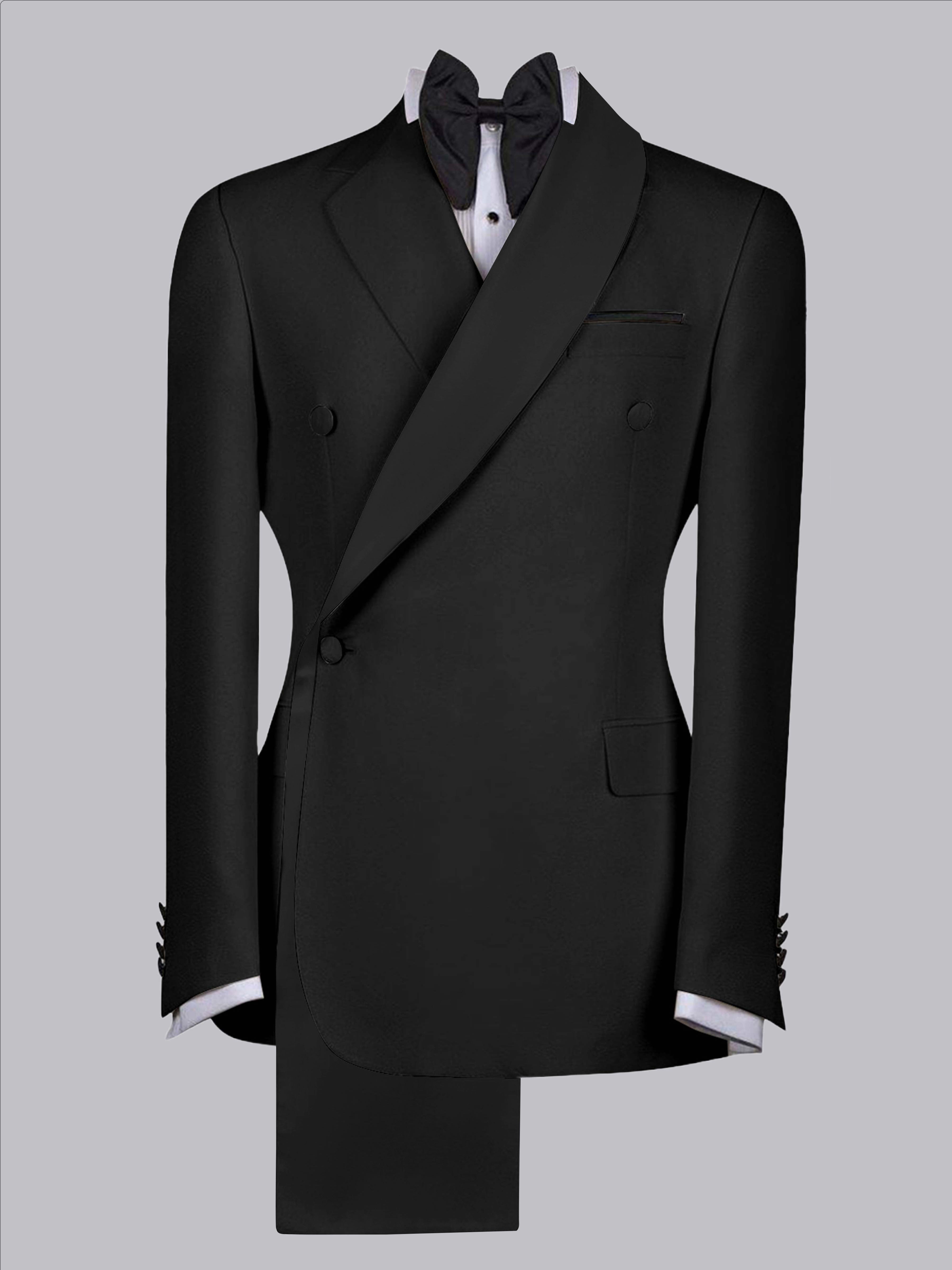 Refined Trim Detail Men's Shawl Lapel Suit Jacket