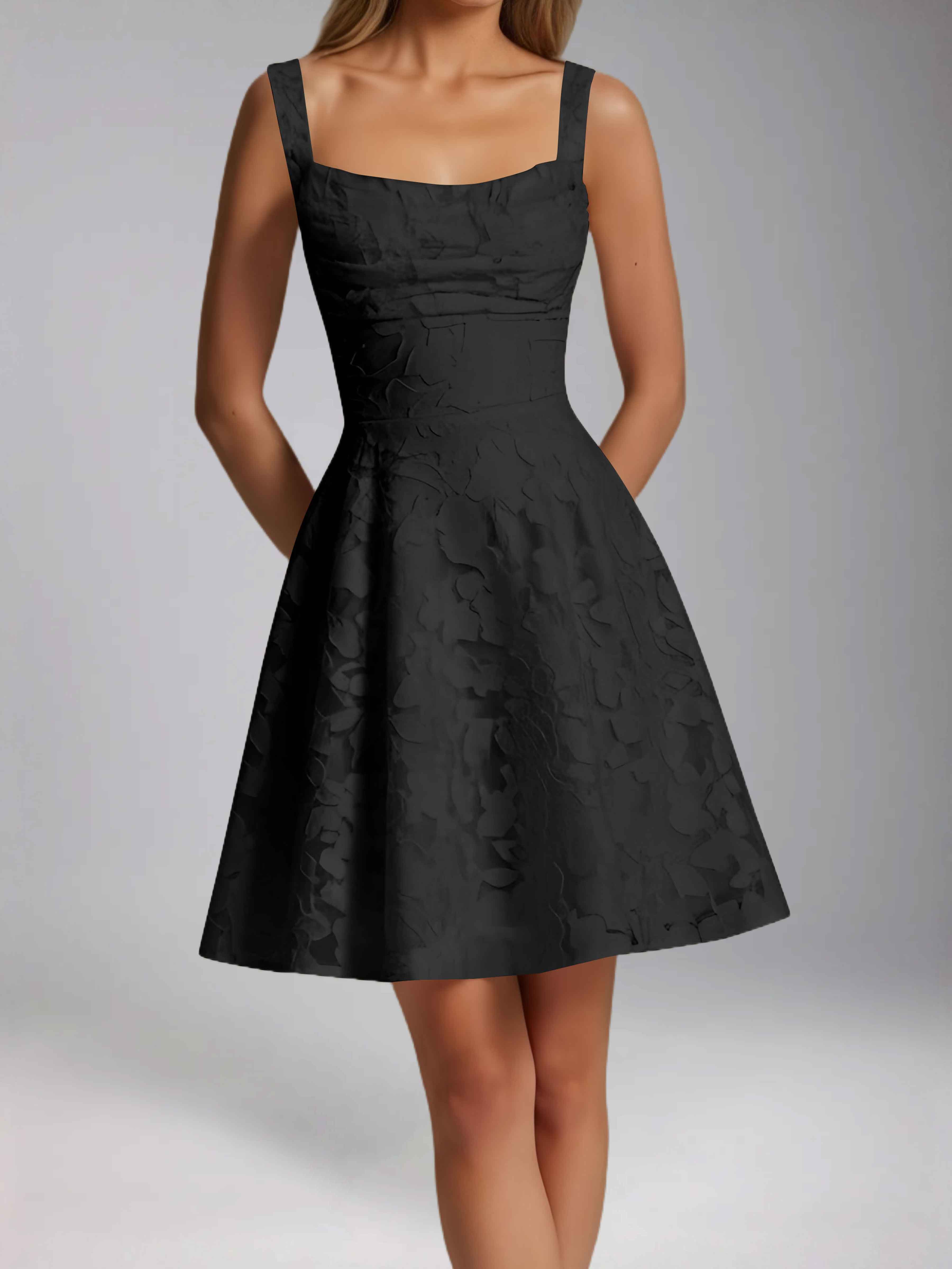 Oraelvanna Elegant Pleated A-Line Jacquard Short Party Dresses