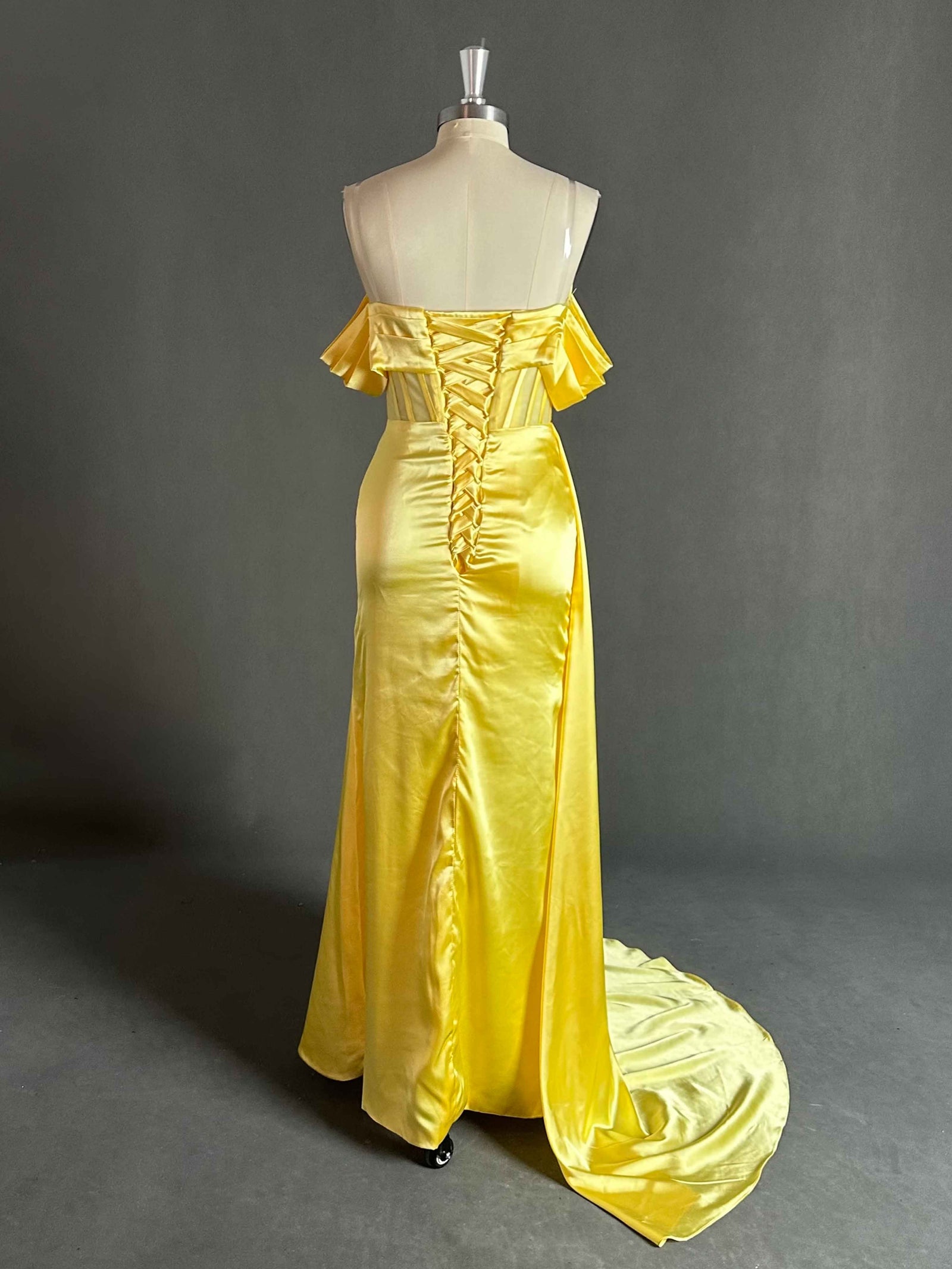 Blair Sexy Corset Slit Satin Prom Formal Dresses