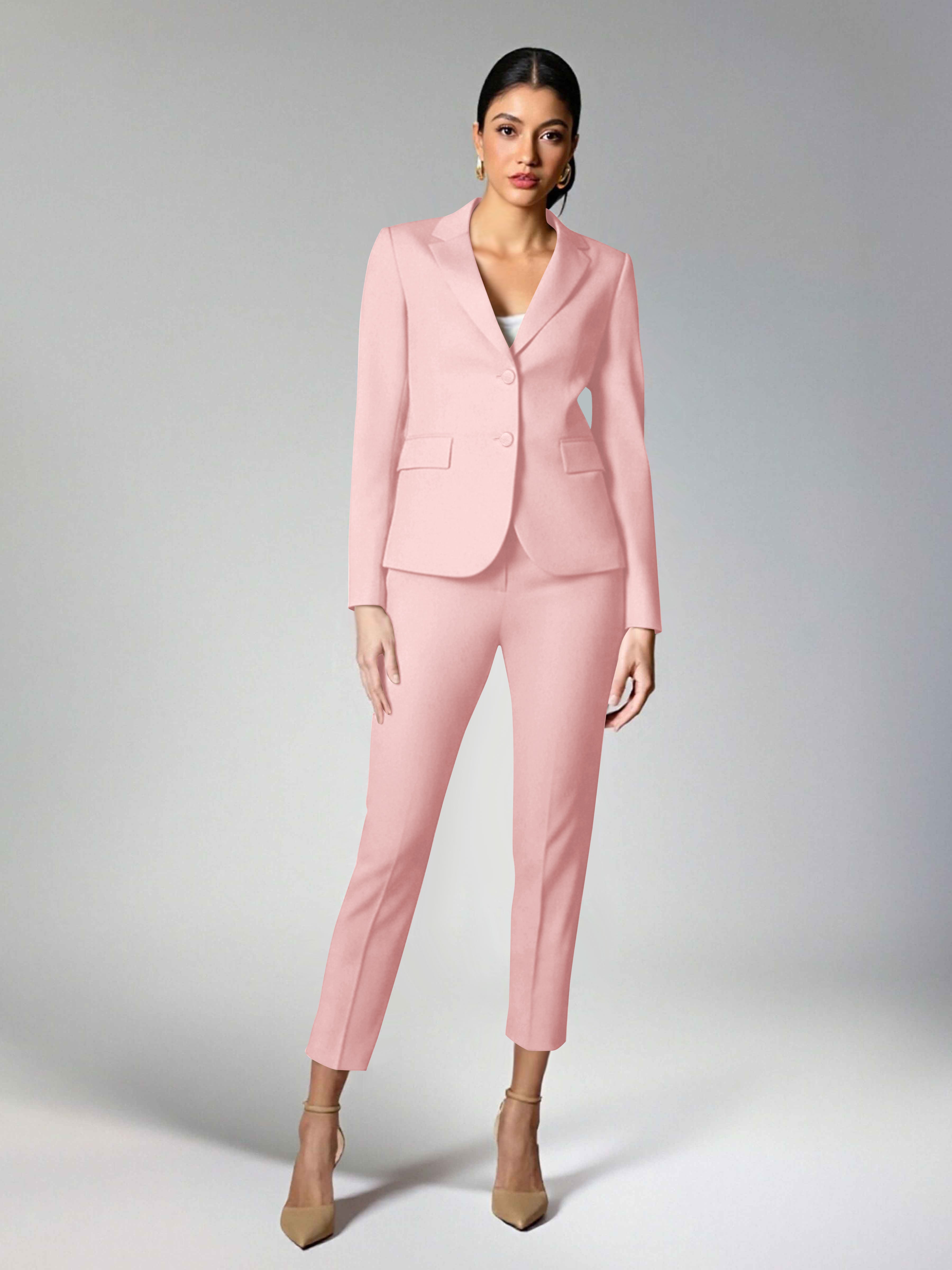 Subtle Women's 2 Pieces Notch Lapel Two Buttons Suit For Guest