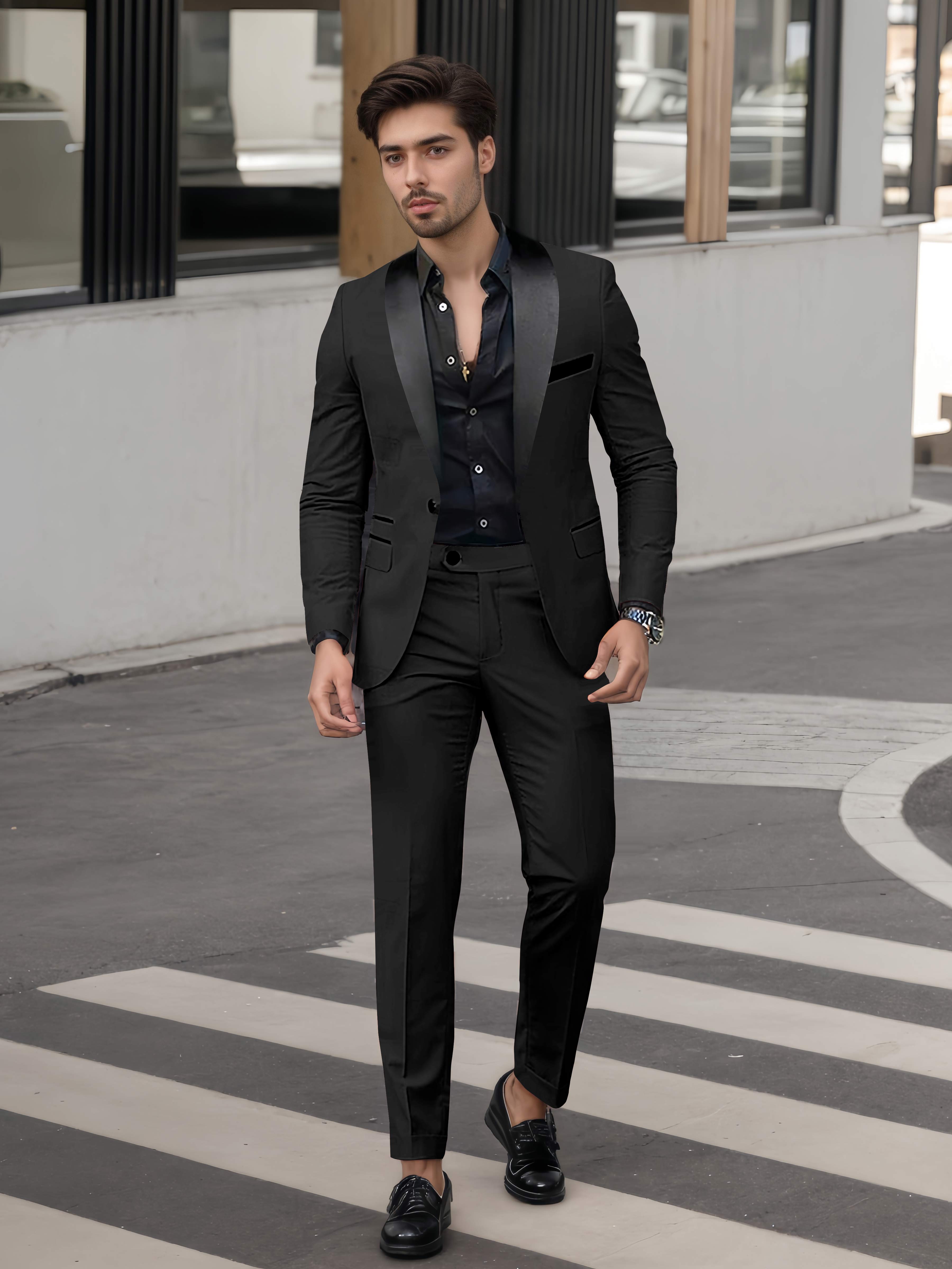 Bold Men's Casual Suit 2 Pieces One Button Event Suits