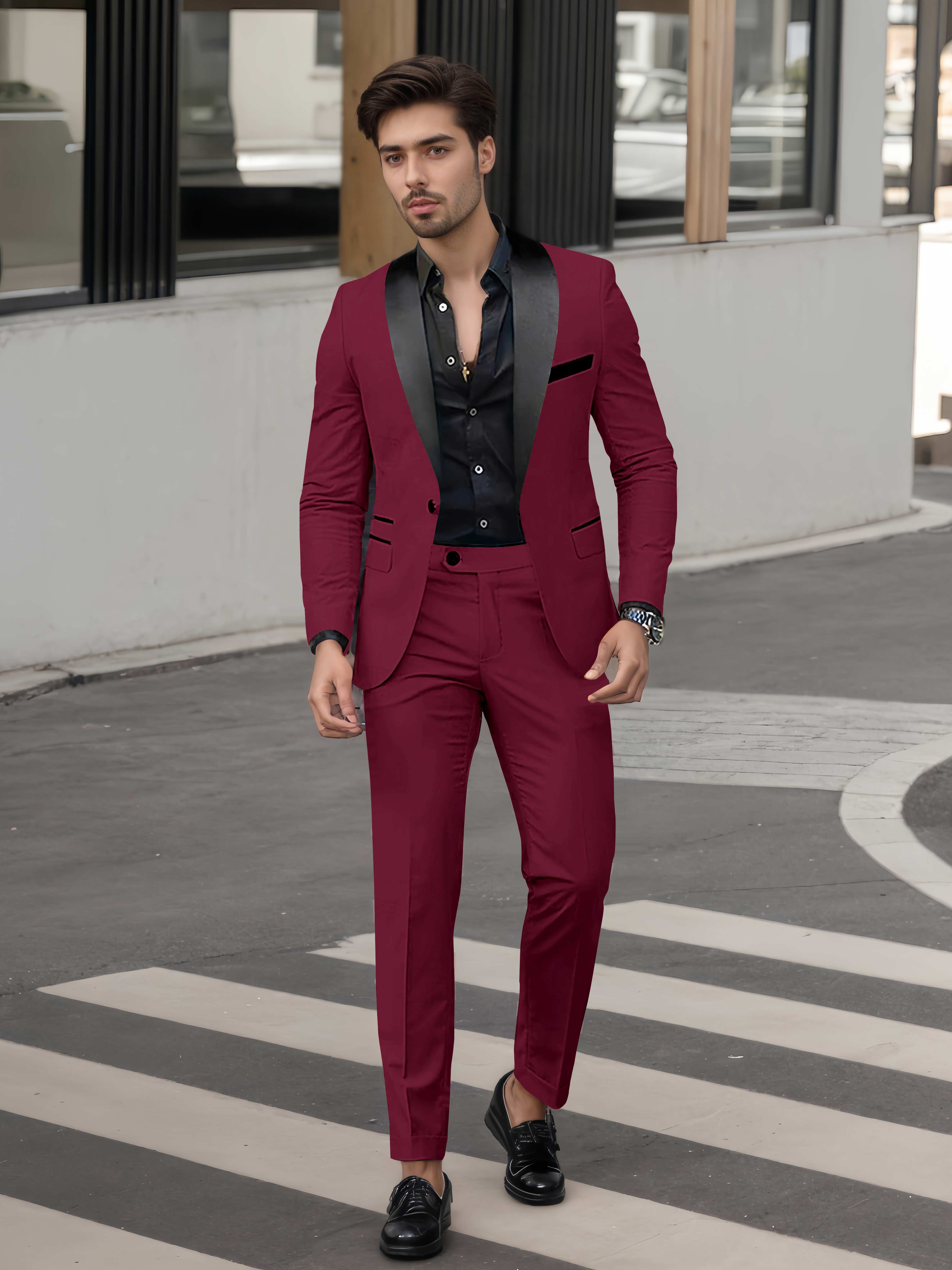 Bold Men's Casual Suit 2 Pieces One Button Event Suits