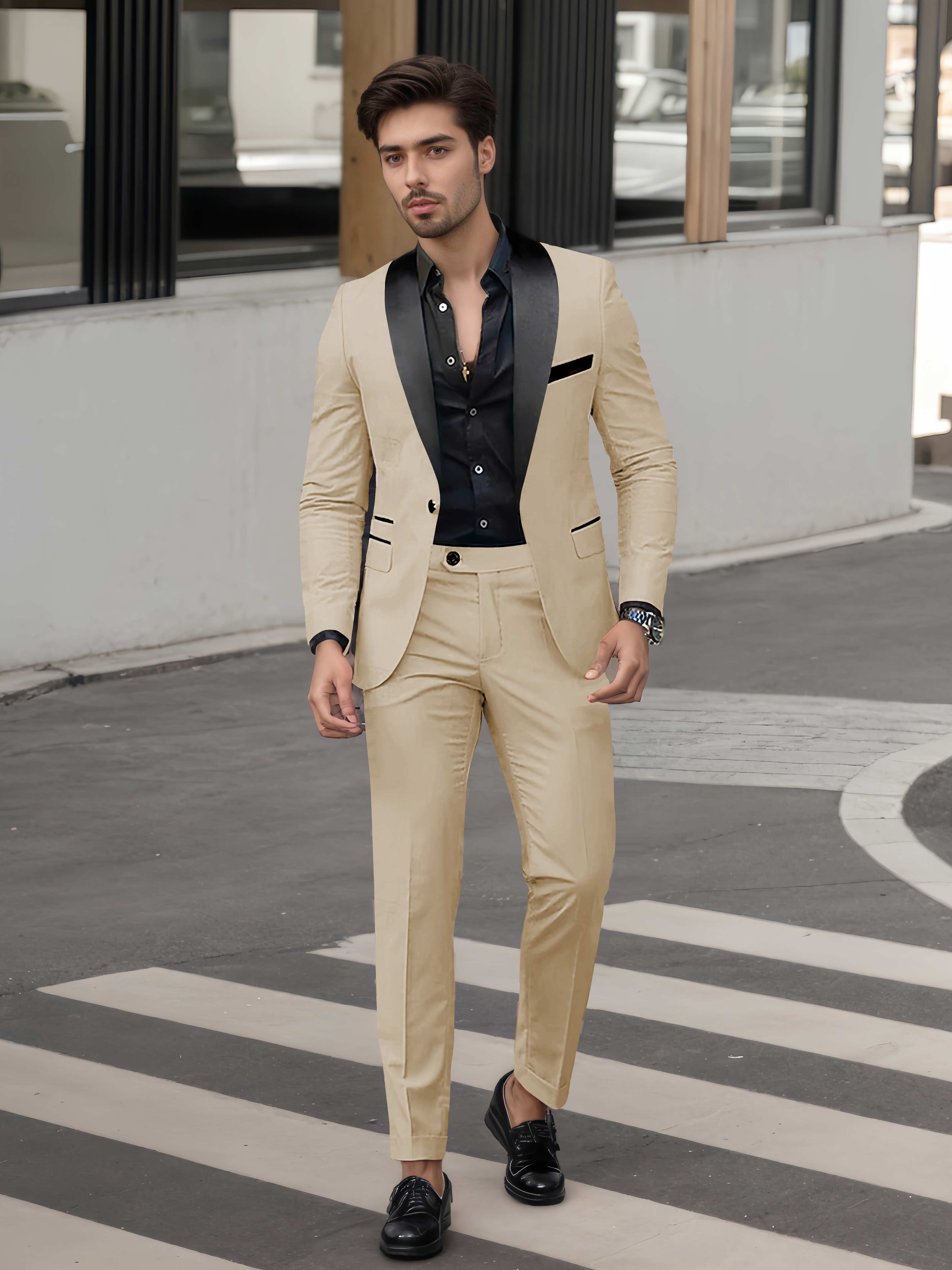 Bold Men's Casual Suit 2 Pieces One Button Event Suits