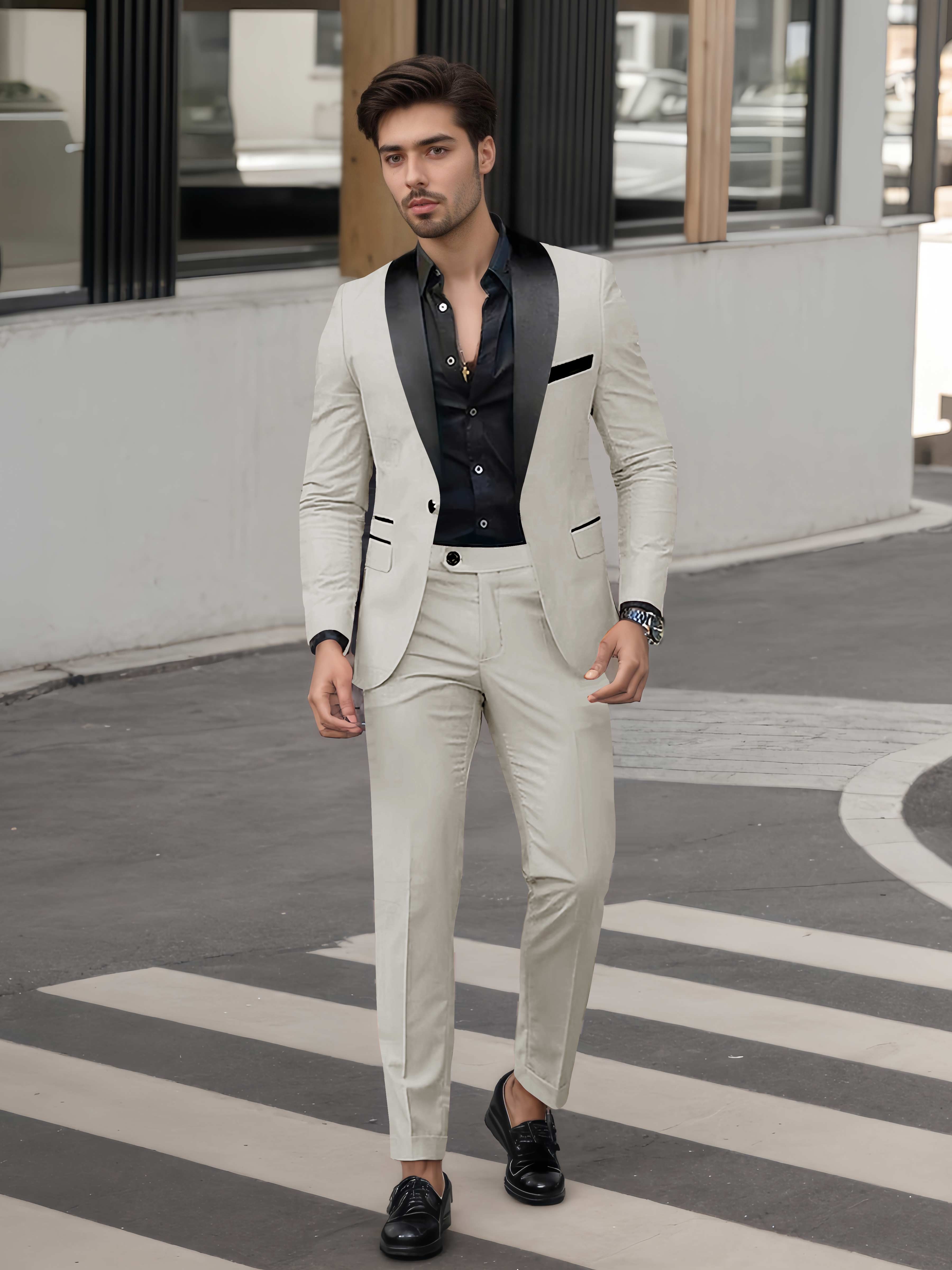 Bold Men's Casual Suit 2 Pieces One Button Event Suits