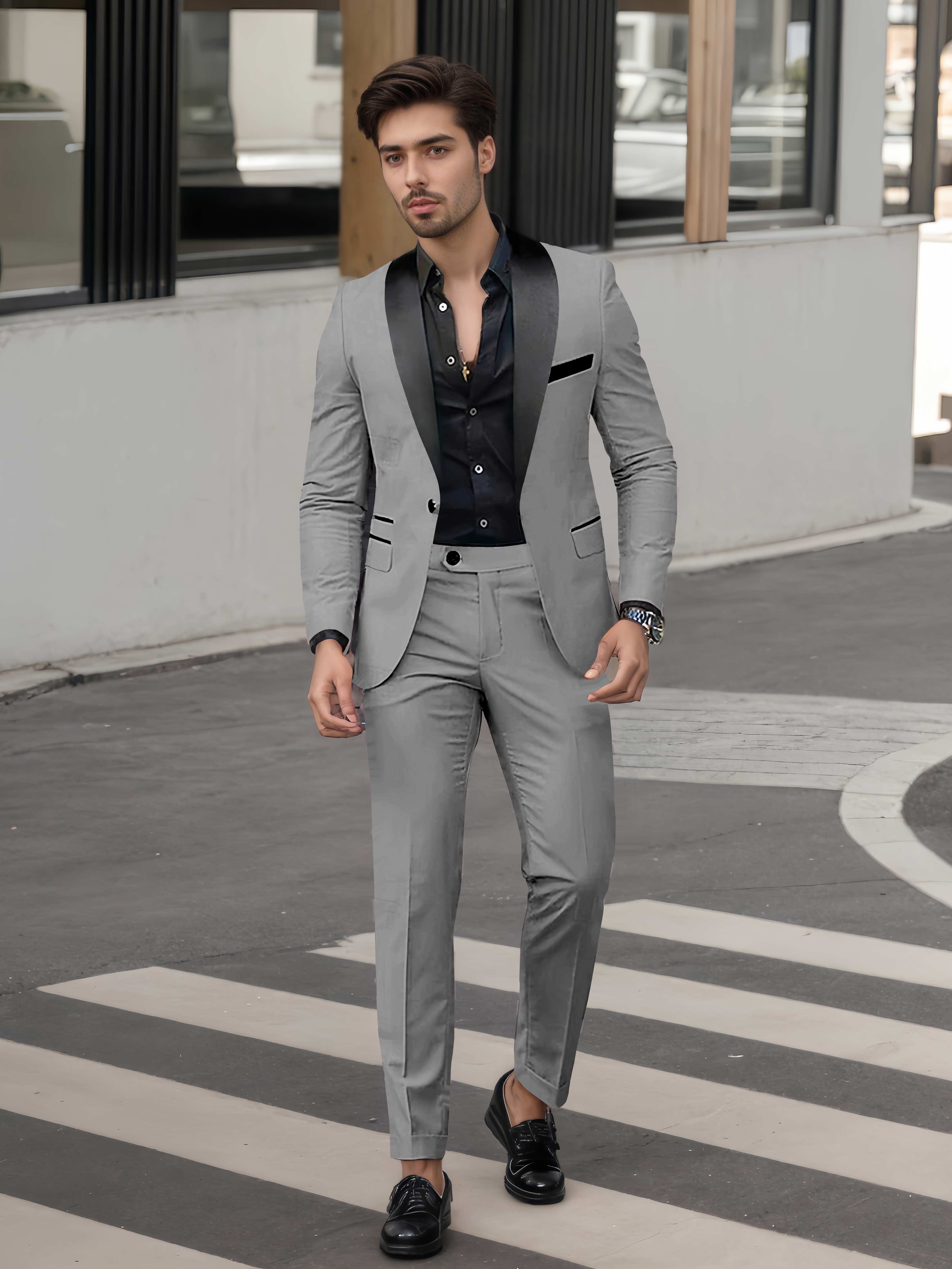 Bold Men's Casual Suit 2 Pieces One Button Event Suits