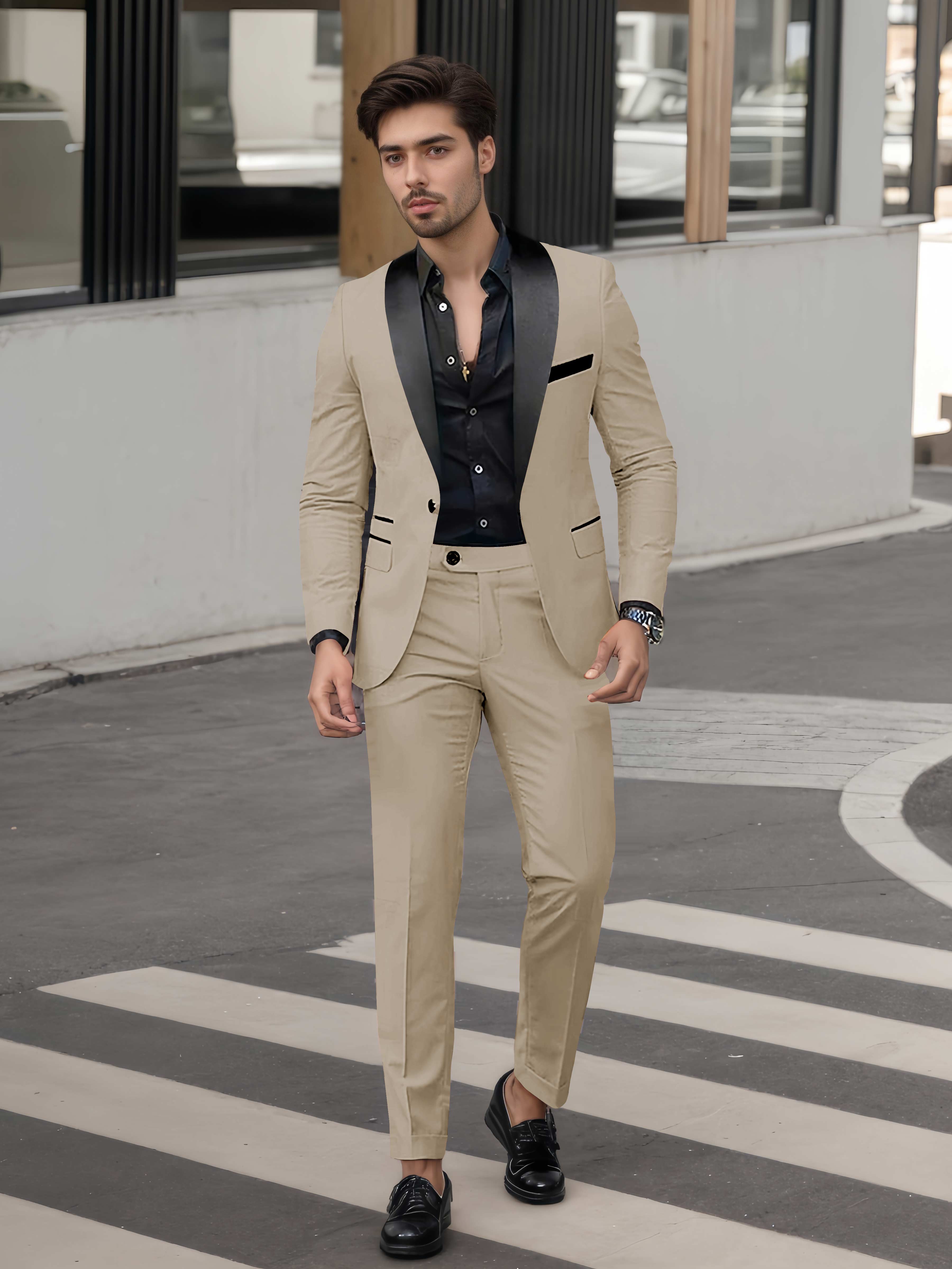Bold Men's Casual Suit 2 Pieces One Button Event Suits