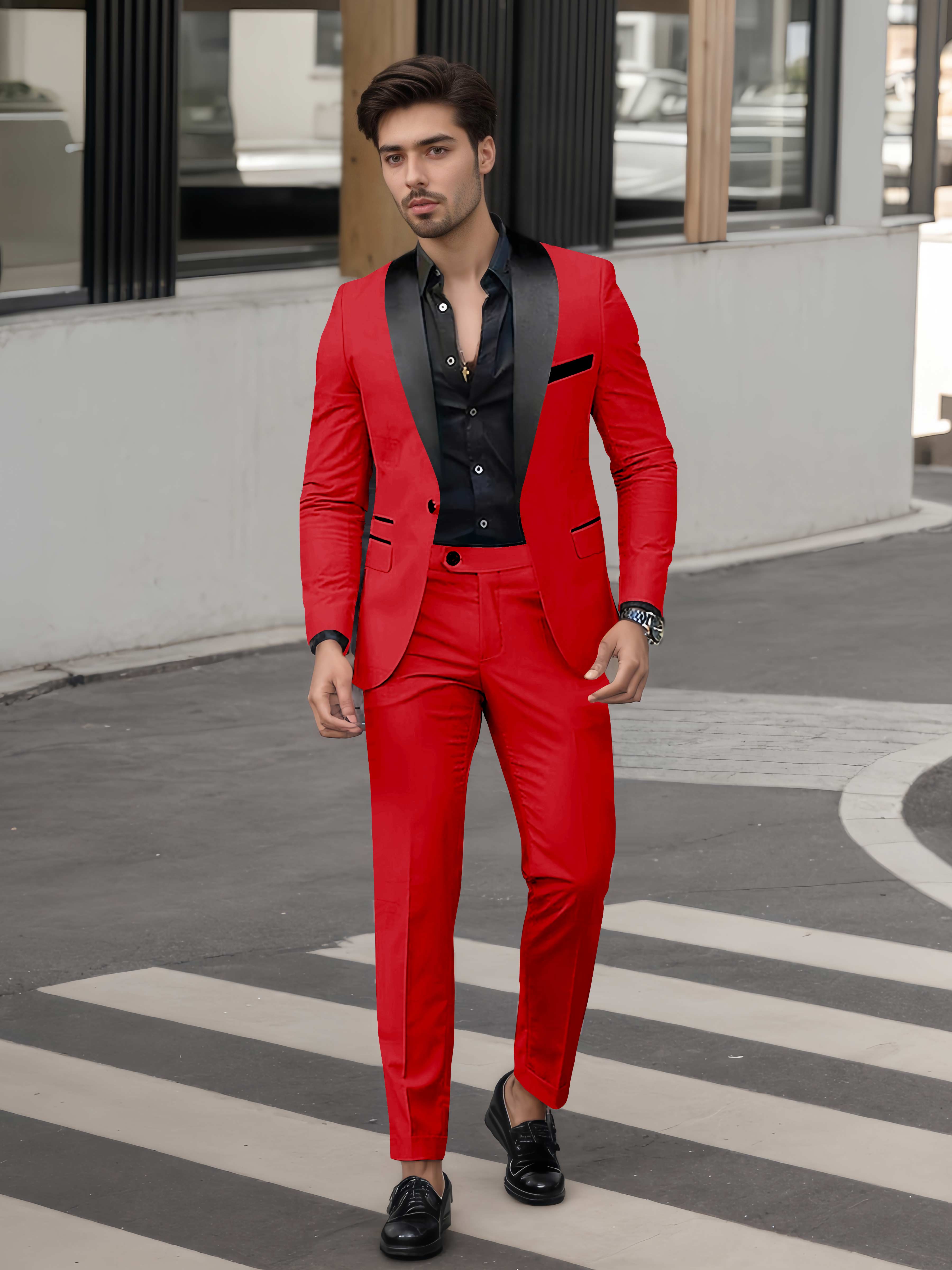 Bold Men's Casual Suit 2 Pieces One Button Event Suits