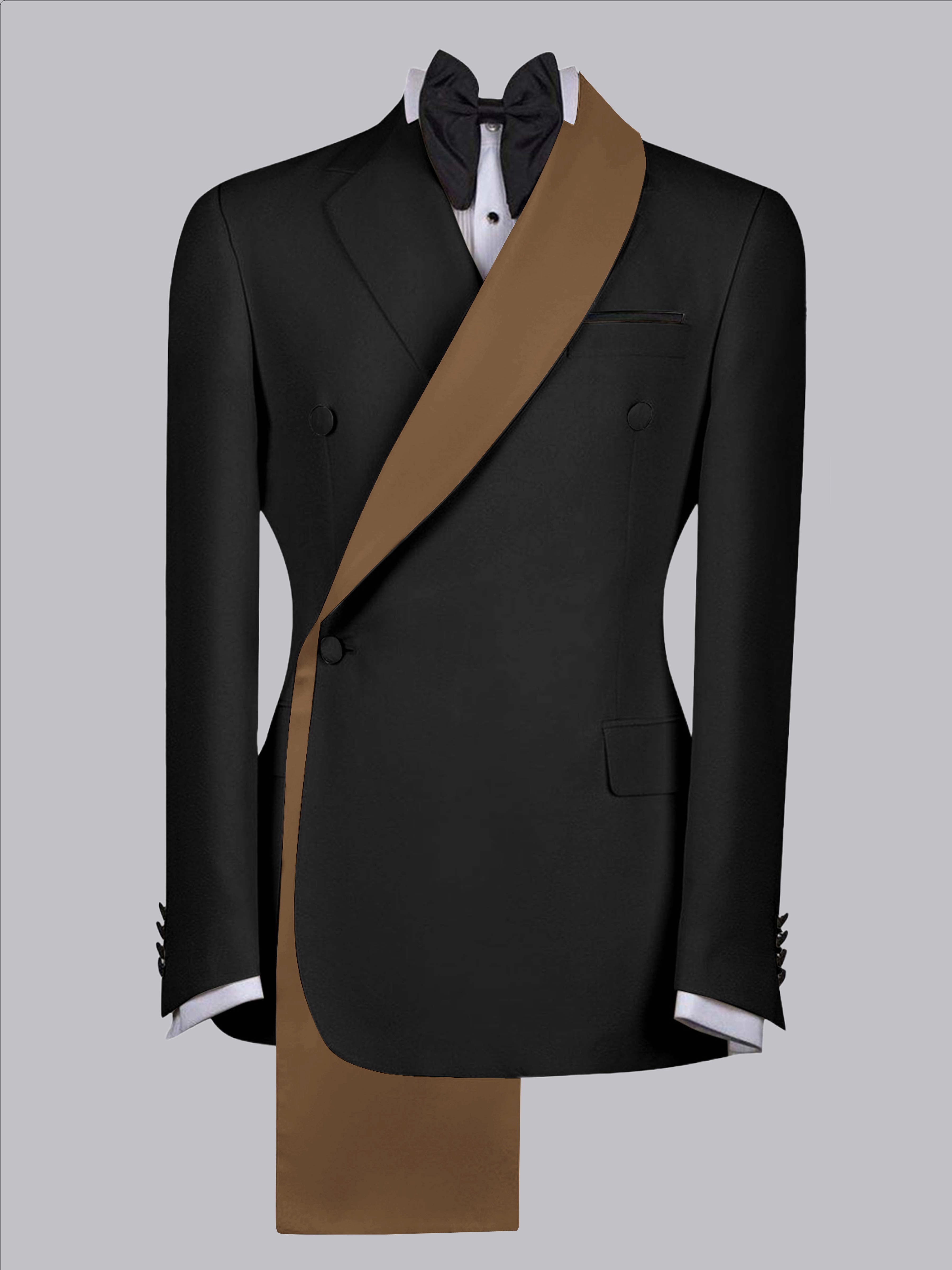 Refined Trim Detail Men's Shawl Lapel Suit Jacket