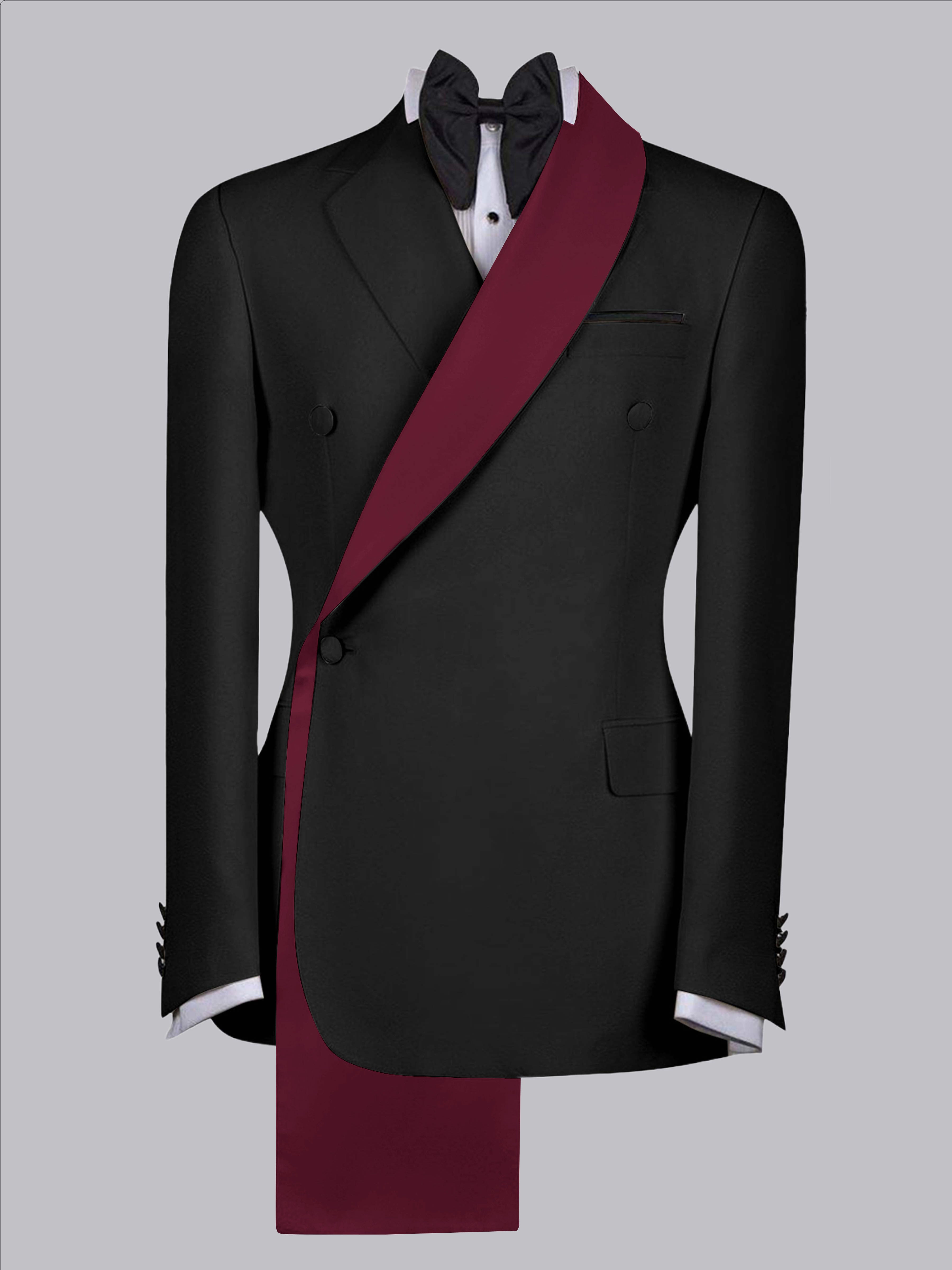Refined Trim Detail Men's Shawl Lapel Suit Jacket