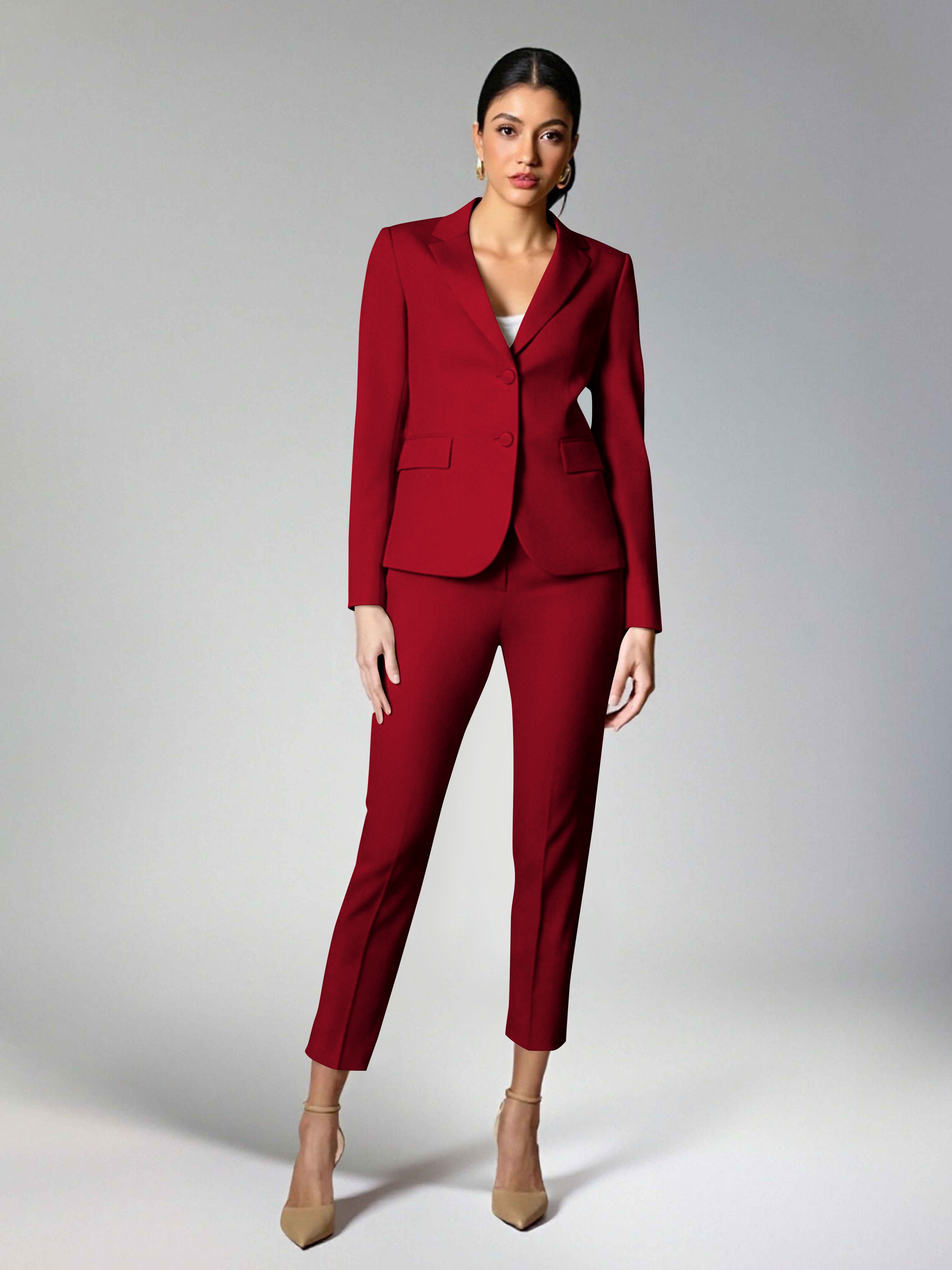 Subtle Women's 2 Pieces Notch Lapel Two Buttons Suit For Guest