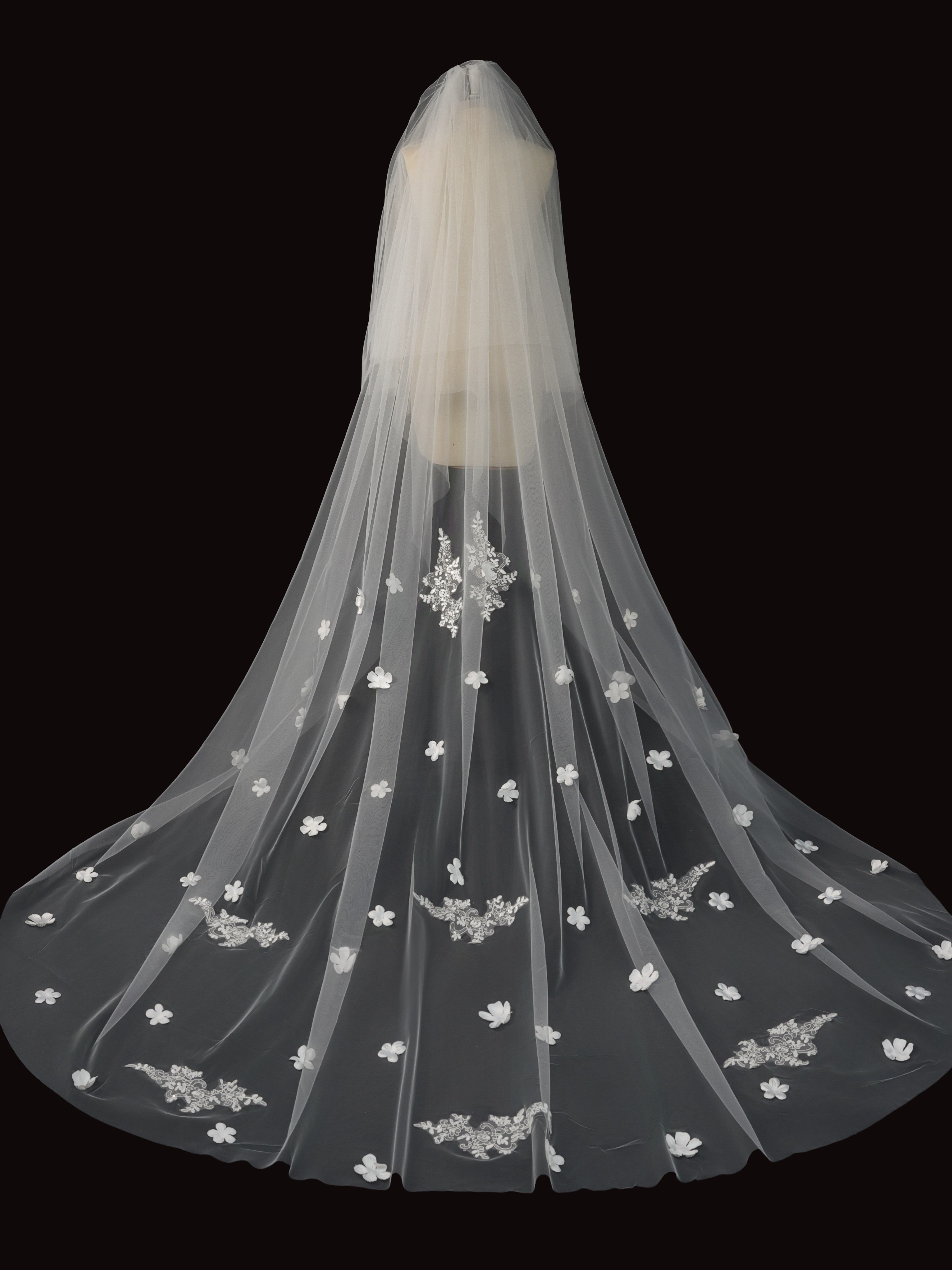 Butterfly Wedding Veil with Cathedral Train