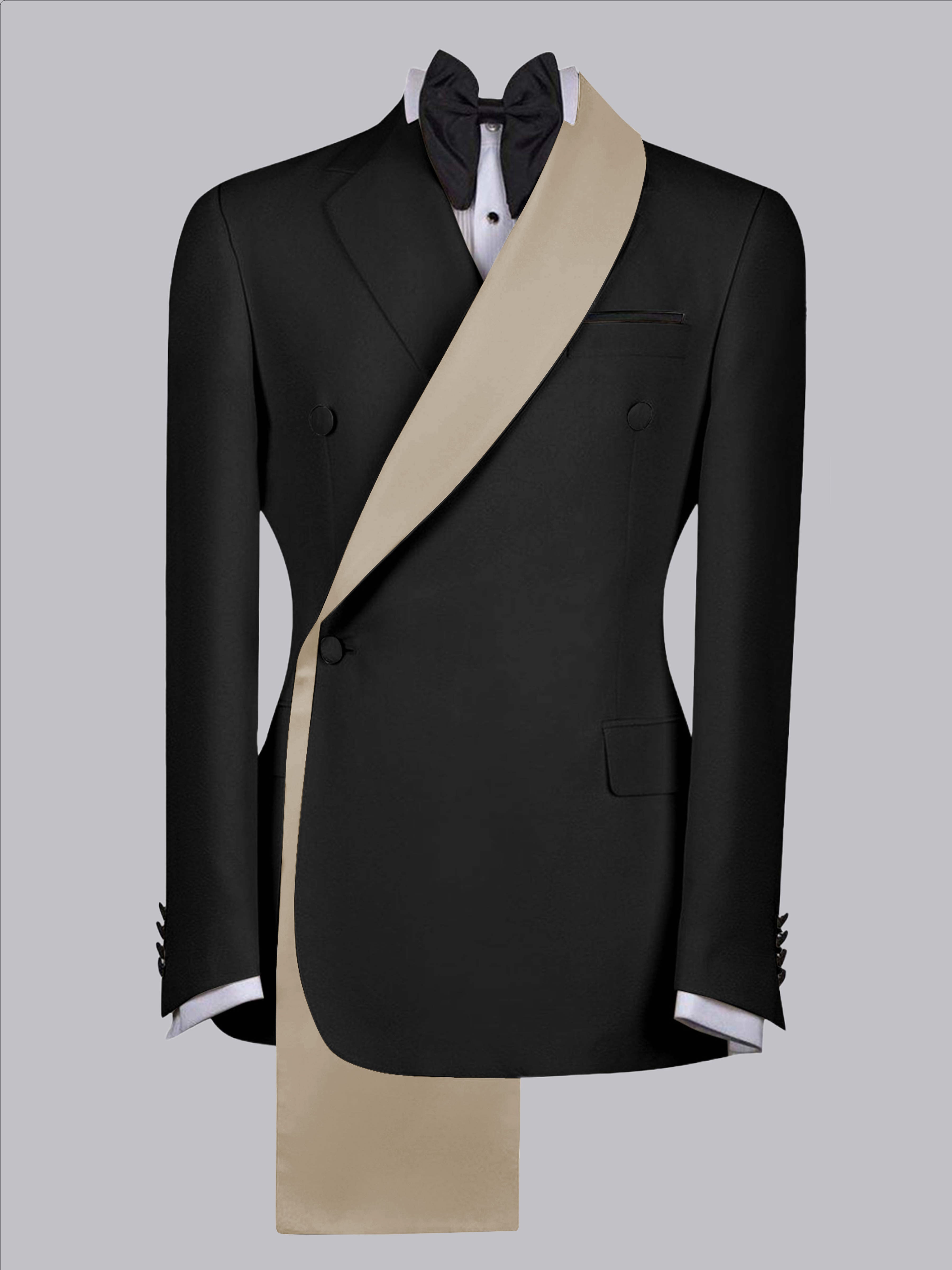 Refined Trim Detail Men's Shawl Lapel Suit Jacket