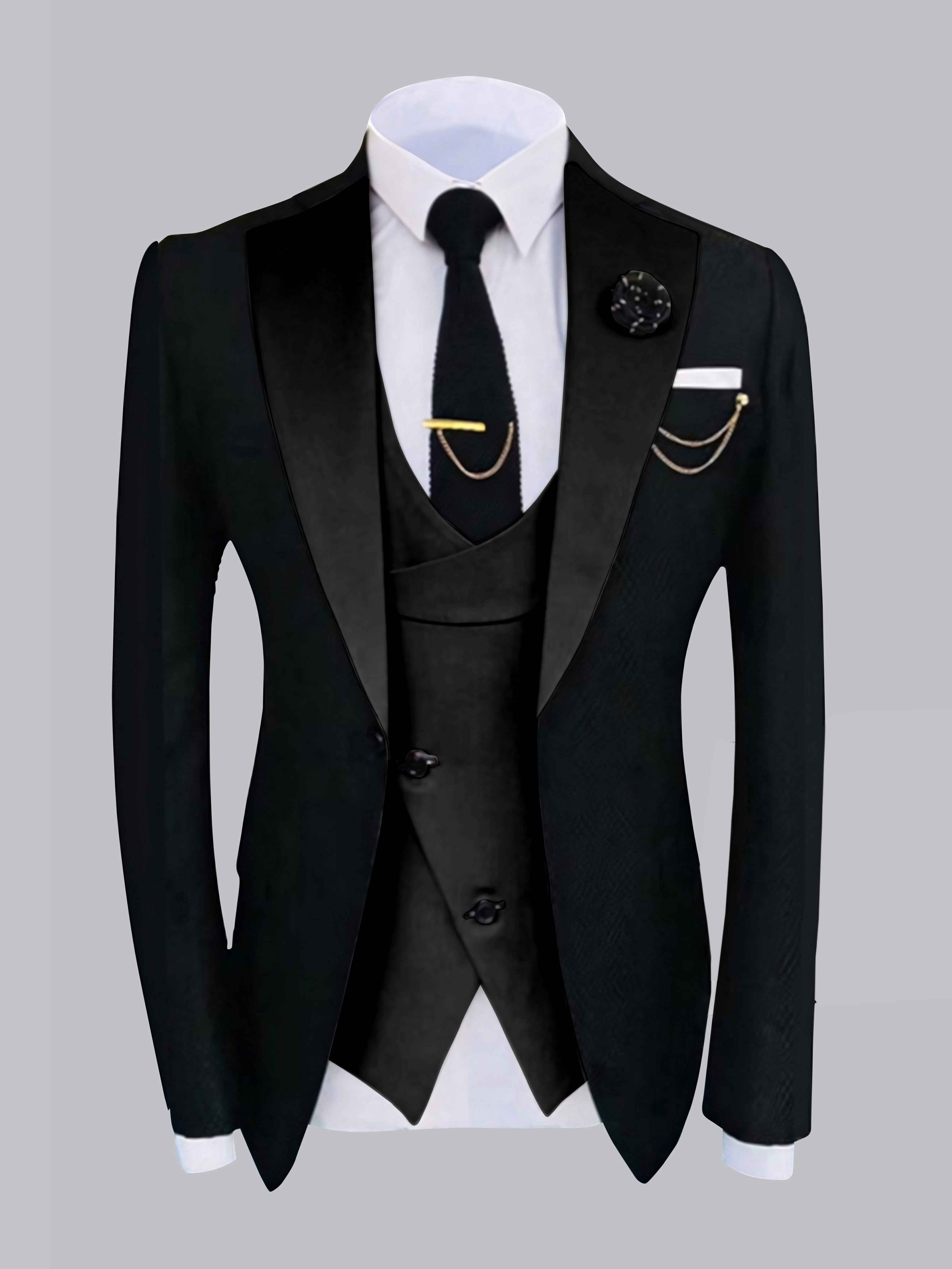 Chic Men's One Button Contrast Finishes Jacket