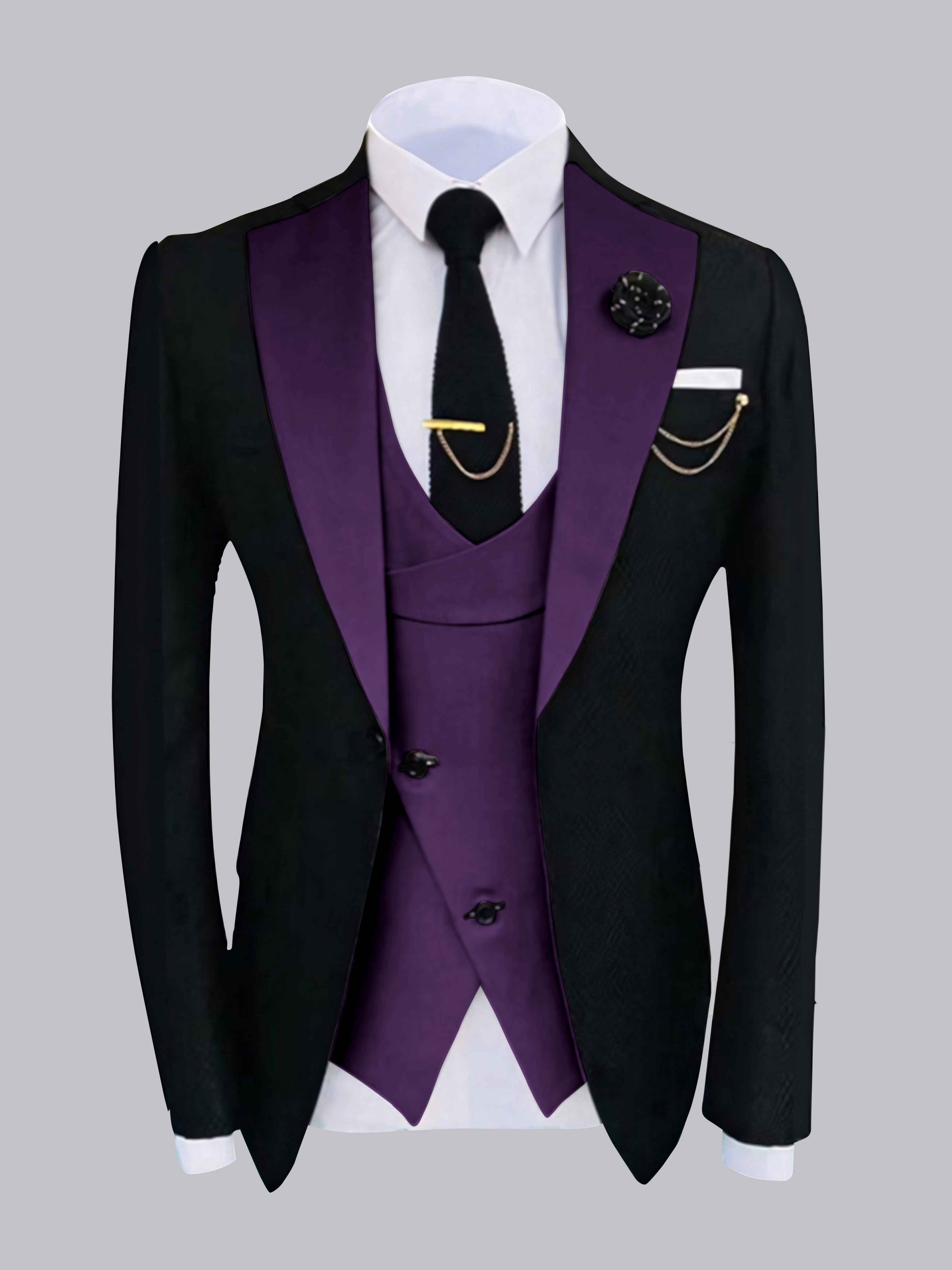 Chic Men's One Button Contrast Finishes Jacket