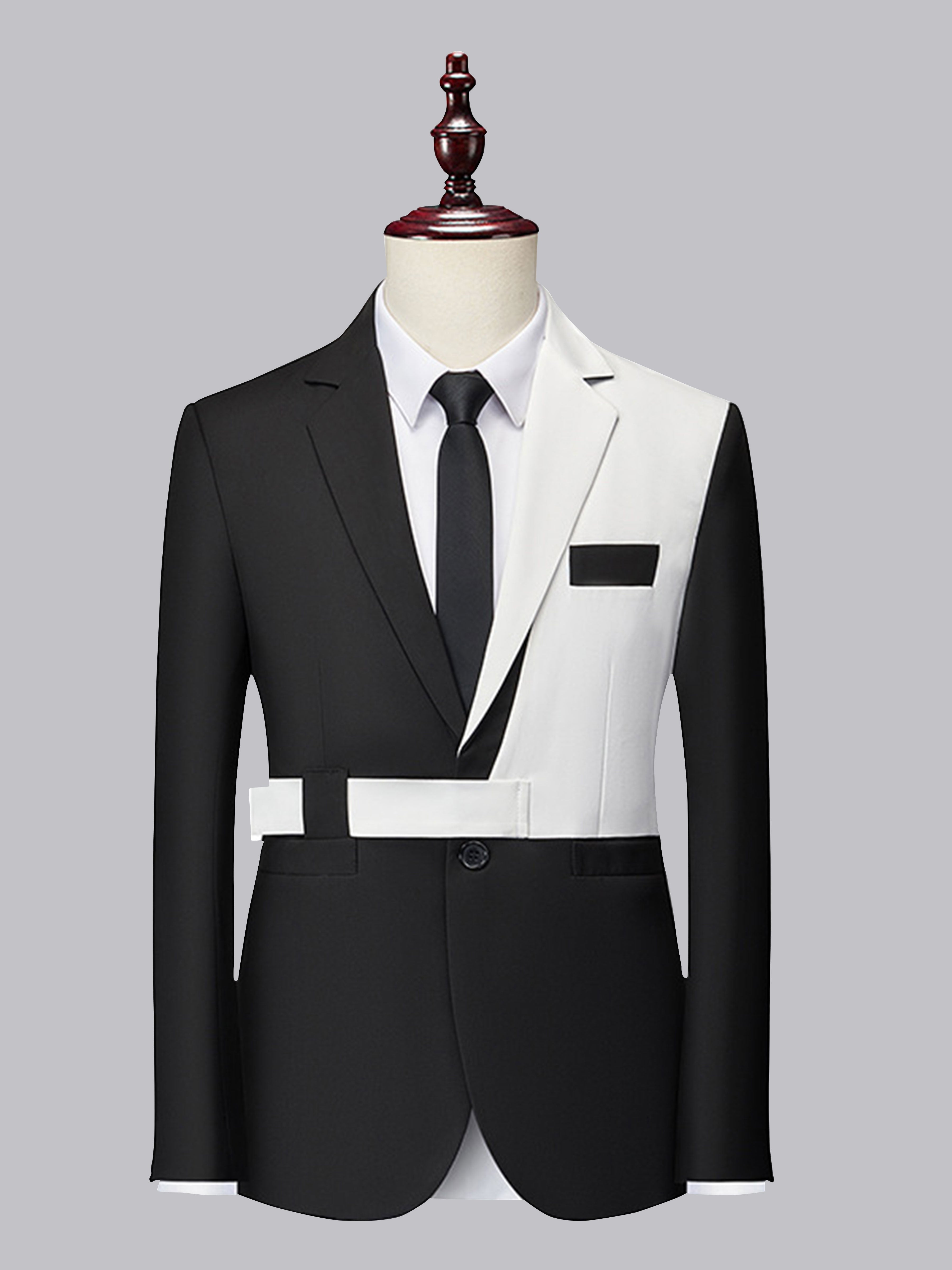 Chic Slim Fit Men's One Button Contrast Jacket