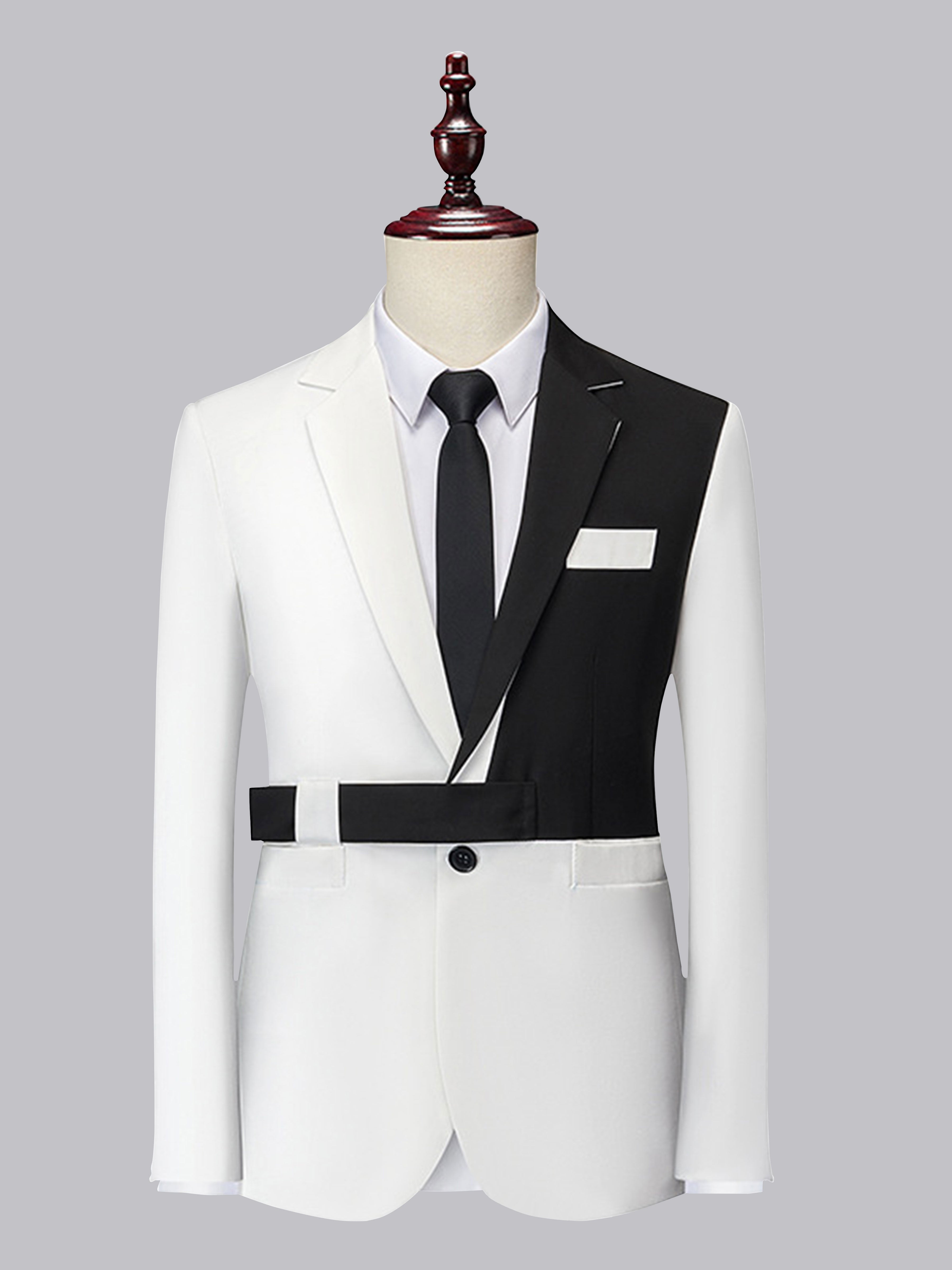 Chic Slim Fit Men's One Button Contrast Jacket