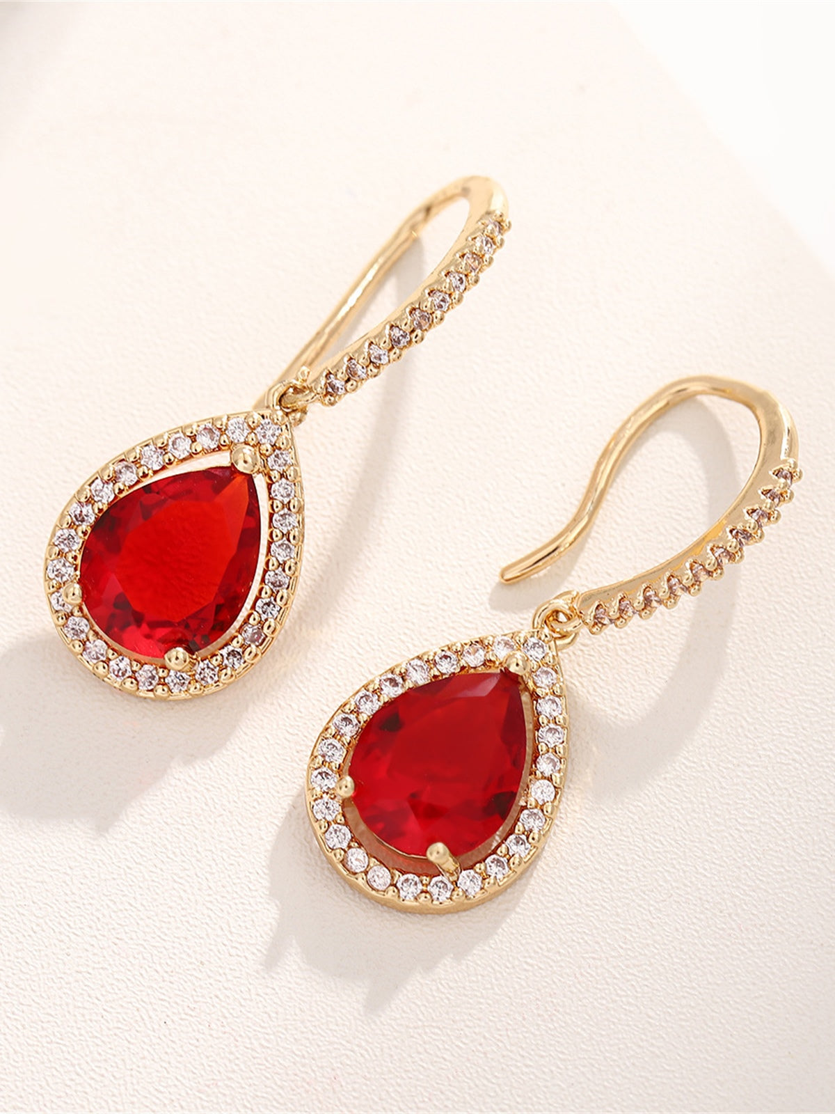 Colorful Crystal Teardrop Statement Earrings