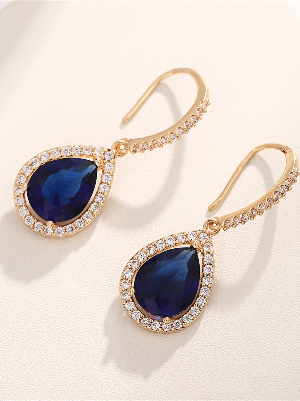 Colorful Crystal Teardrop Statement Earrings