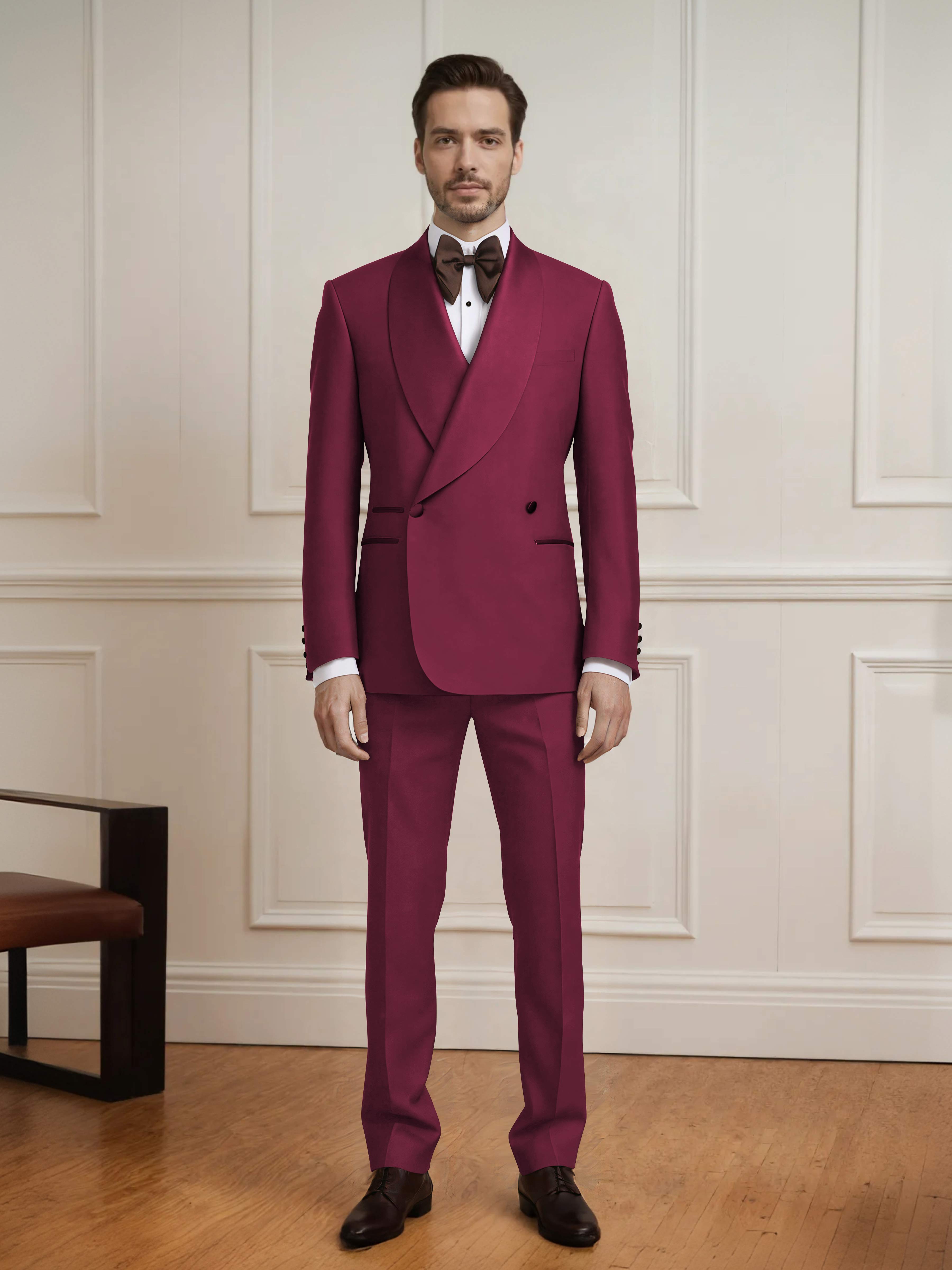 Commanding Men's One Button 2 Pieces Wedding Suit