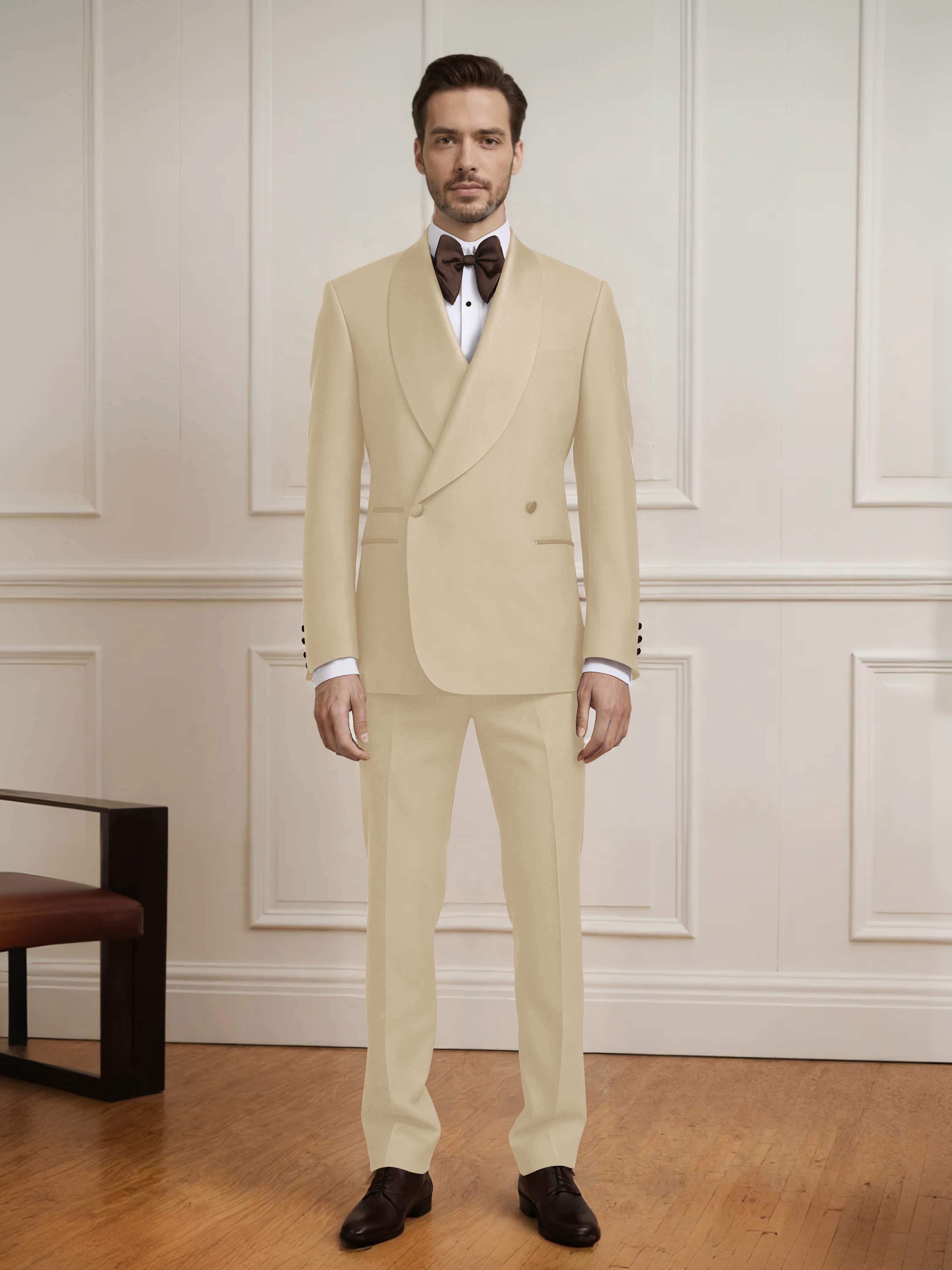Commanding Men's One Button 2 Pieces Wedding Suit