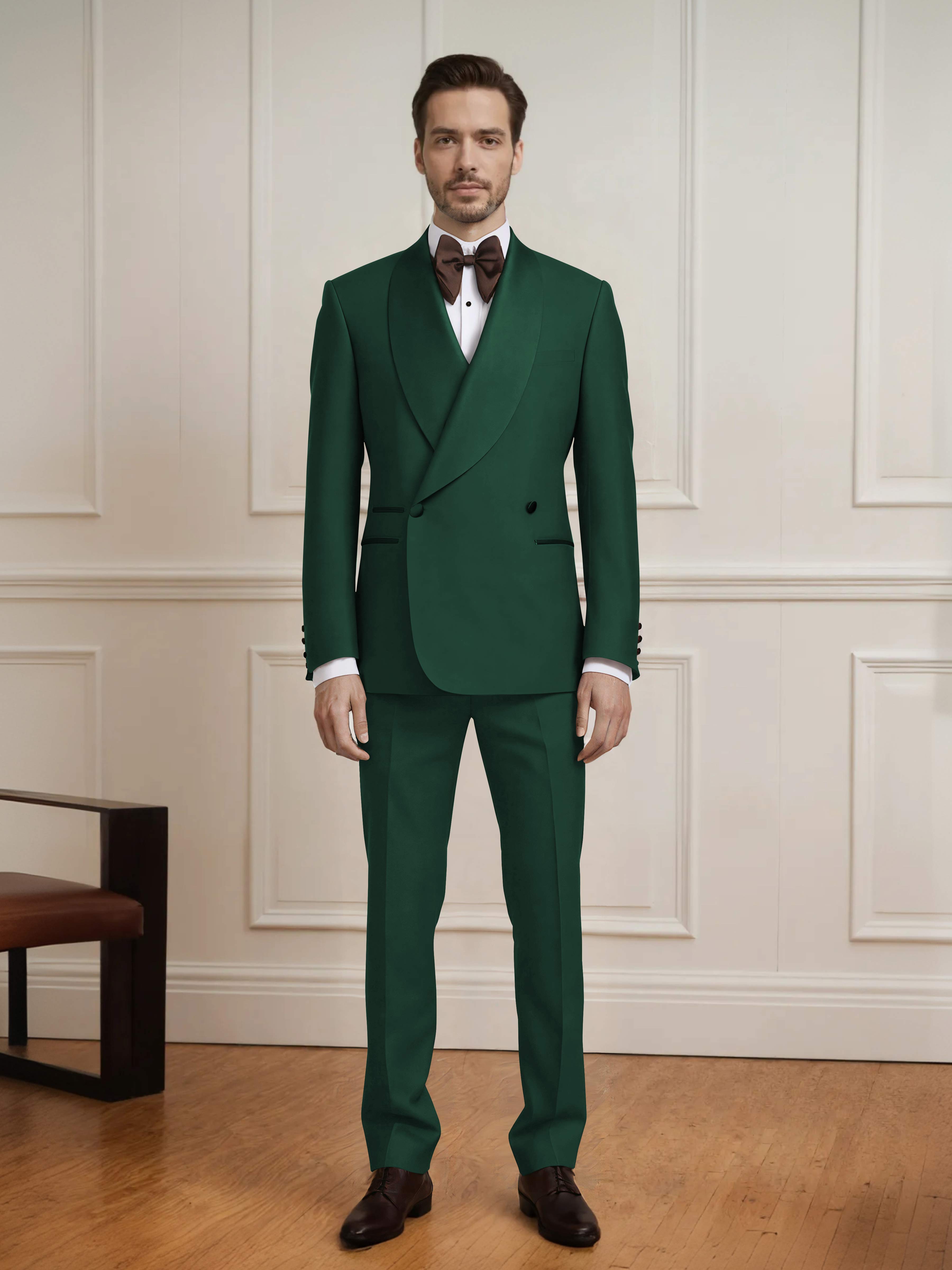 Commanding Men's One Button 2 Pieces Wedding Suit
